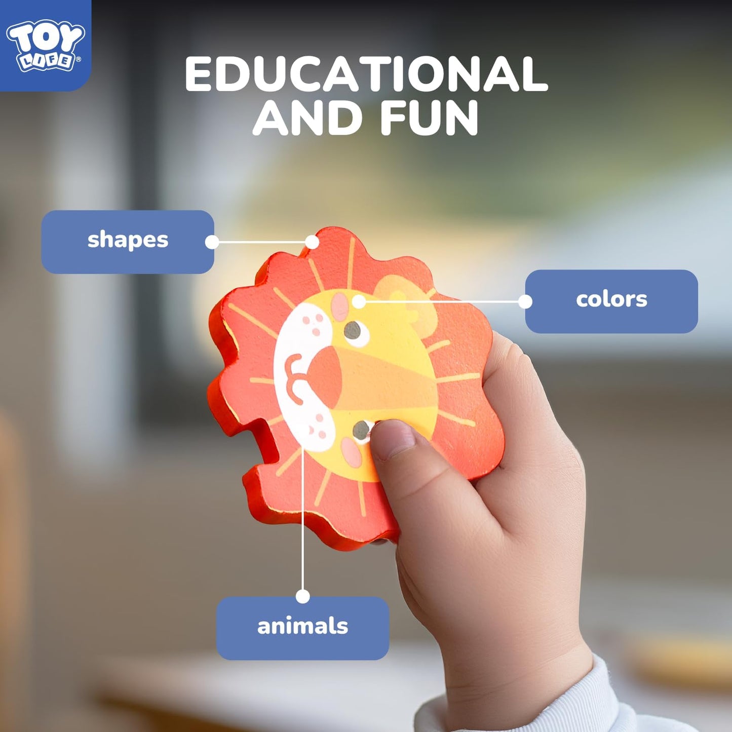 TOY Life Wooden Puzzles for Toddlers 2-4 – Montessori Animal Jigsaw Educational Learning Toy for Boys & Girls, Best Gift for Ages 1-3