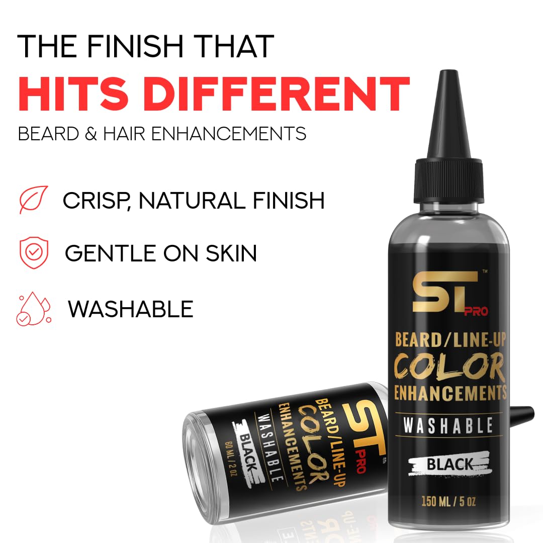 Supreme Trimmer Airbrush Hair & Beard Enhancement Spray | Barber-Grade Line-Up & Filler Ink | Water-Resistant, Washable, Pre-Mixed Precision (60ML Black)