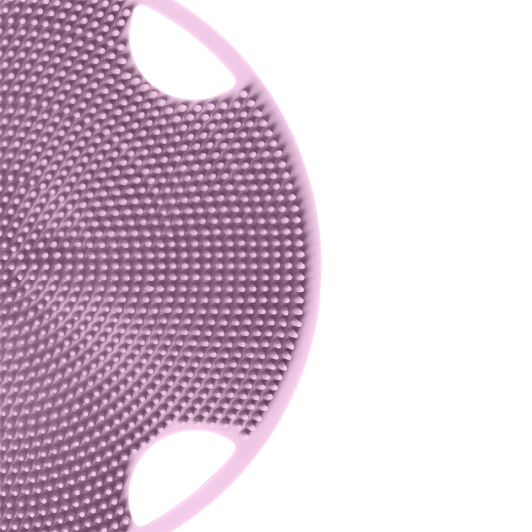 Boie USA Flat Body Scrubber – Gentle Silicone Loofah Alternative, Exfoliating & Hypoallergenic, BPA & Latex-Free, Made in USA (Thistle)