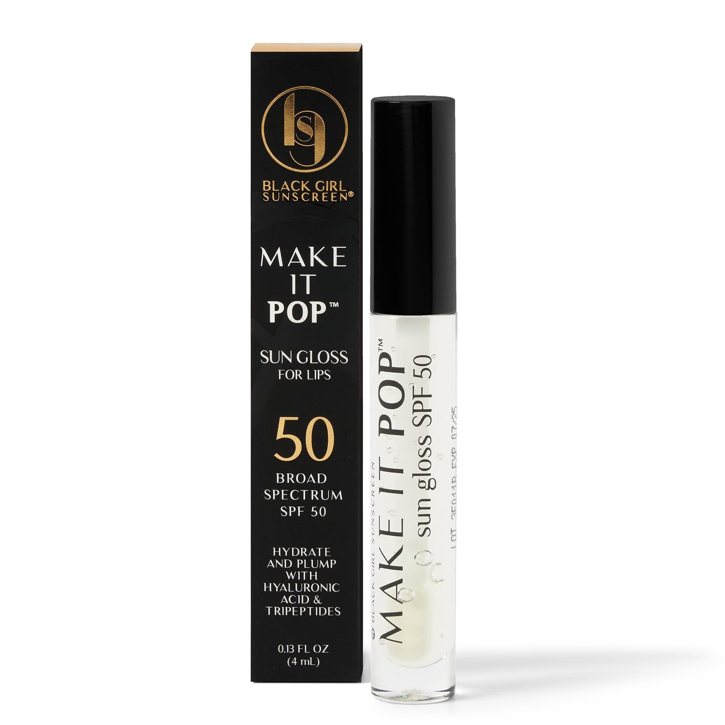 BlackGirlSunscreen BLACK GIRL SUNSCREEN - Make It Pop Sungloss - Revolutionary Sun Protection and Gloss in One - SPF 50 (Clear Skyes)