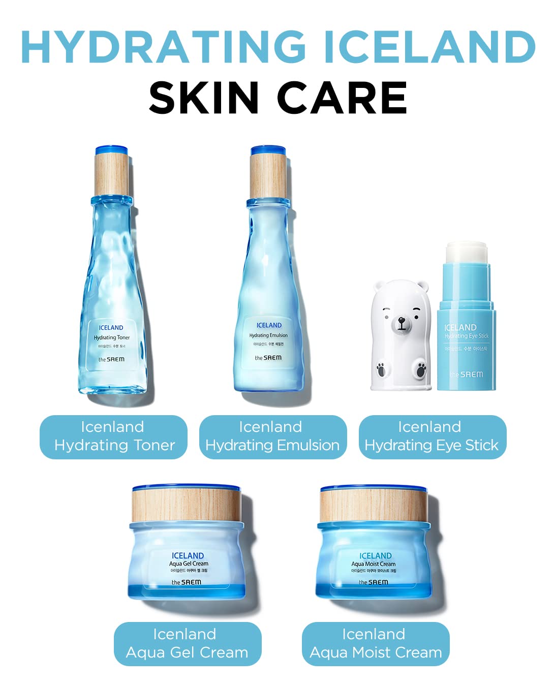 The SAEM Iceland Hydrating Eye Stick 0.24oz – Cooling Under Eye Balm for Dark Circles, Puffiness, Wrinkles & Moisturizing, Aqua Scent