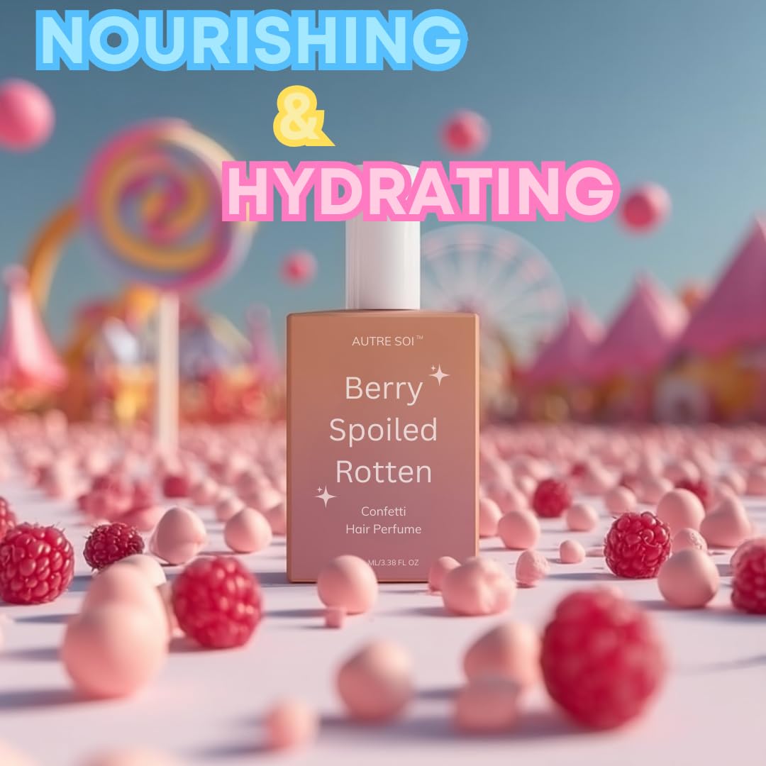 AUTRE SOI Confetti Hair Perfume, Berry & Vanilla Scent, Sweet Fruity Cotton Candy Mist, 100ml, Long-Lasting, Cruelty-Free