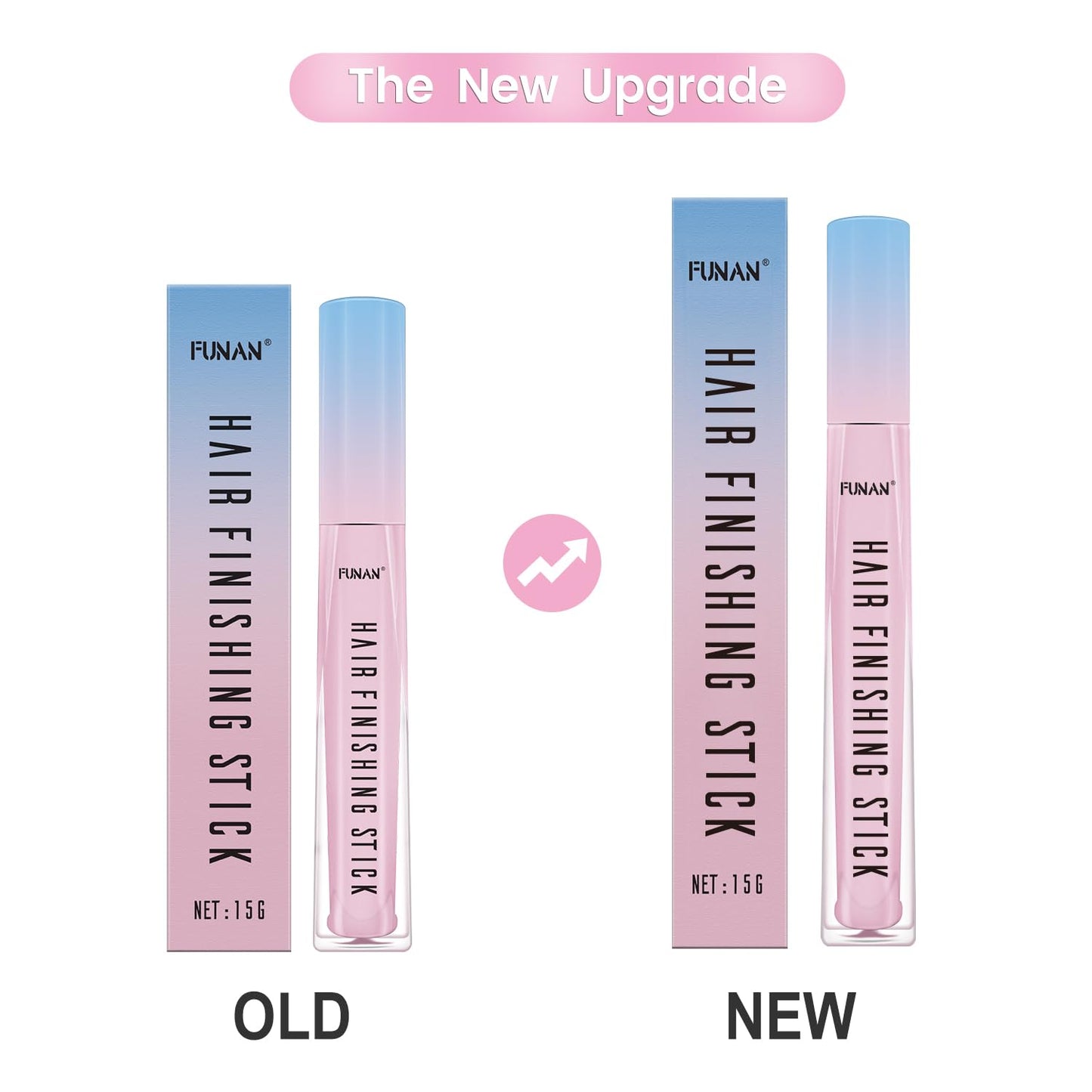 FUNAN Hair Finishing Stick 2 Pack for Small Broken Hair Cream/Gel for Women Naturally Refreshing, Non-Greasy and Non-Sticky