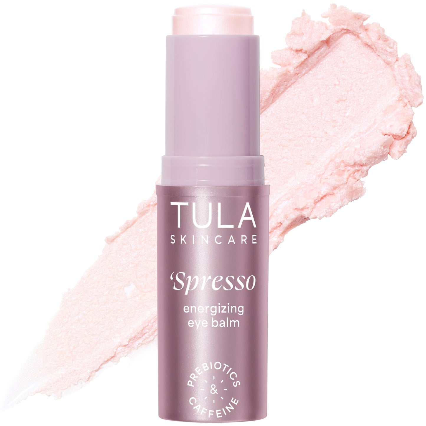 TULA Skin Care Spresso Energizing Eye Balm, Rose Glow – Hydrating Caffeine Treatment for Dark Circles, Portable 0.35 oz
