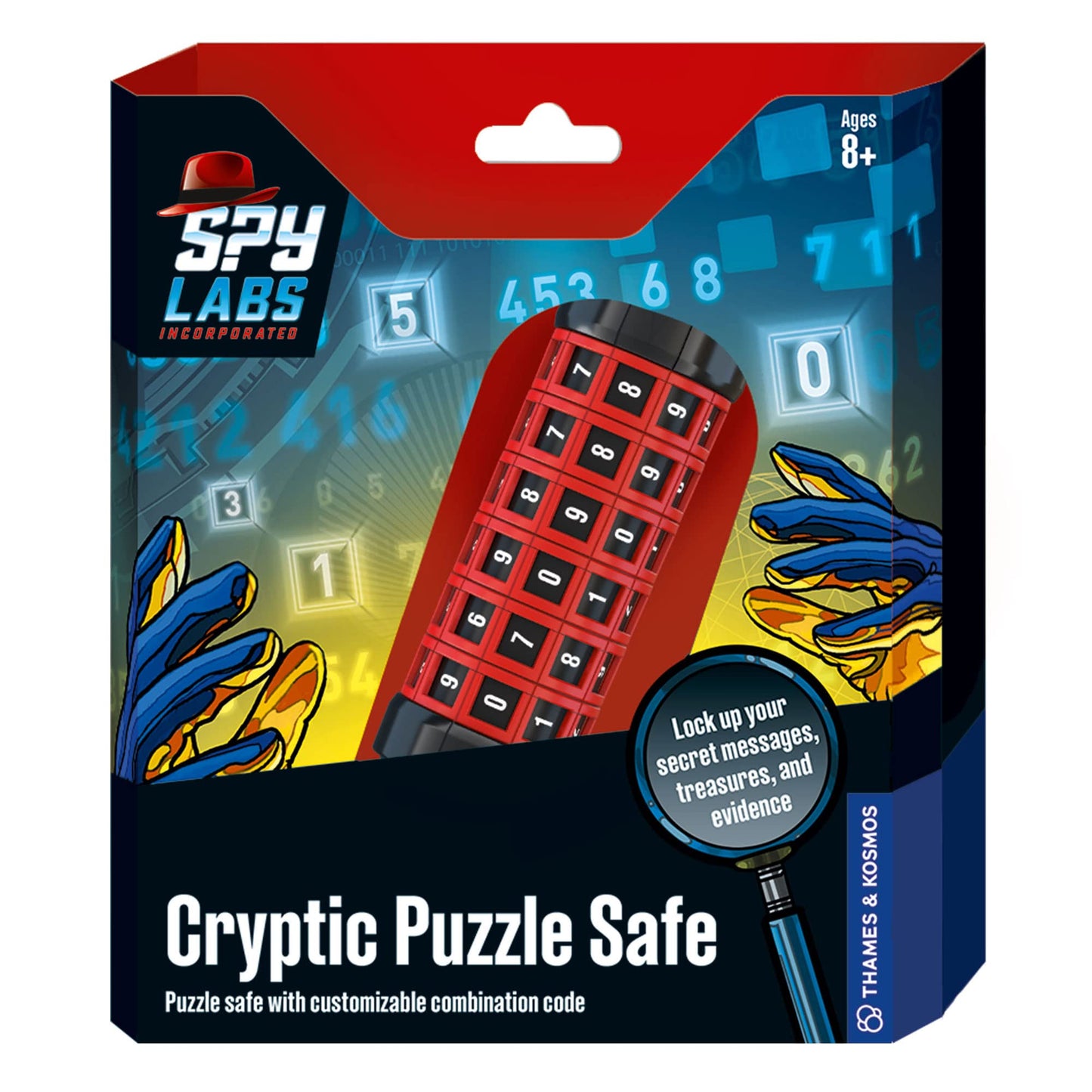 Thames & Kosmos Spy Labs Cryptic Puzzle Safe – Portable Vault to Protect Secrets & Evidence | Detective Gear for Young Investigators