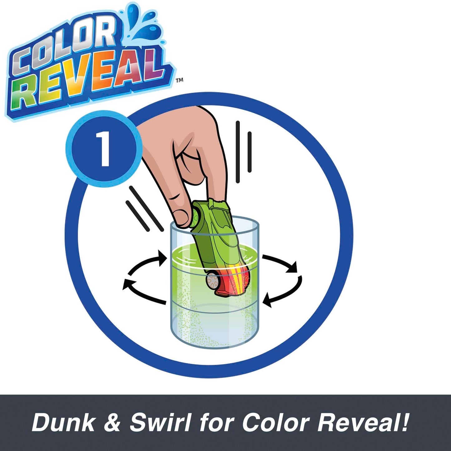 Hot Wheels 2-Pack Color Reveal Cars, 1:64 Scale with Surprise Initial & Repeat Color-Change in Warm & Icy Cold Water (Styles Vary)