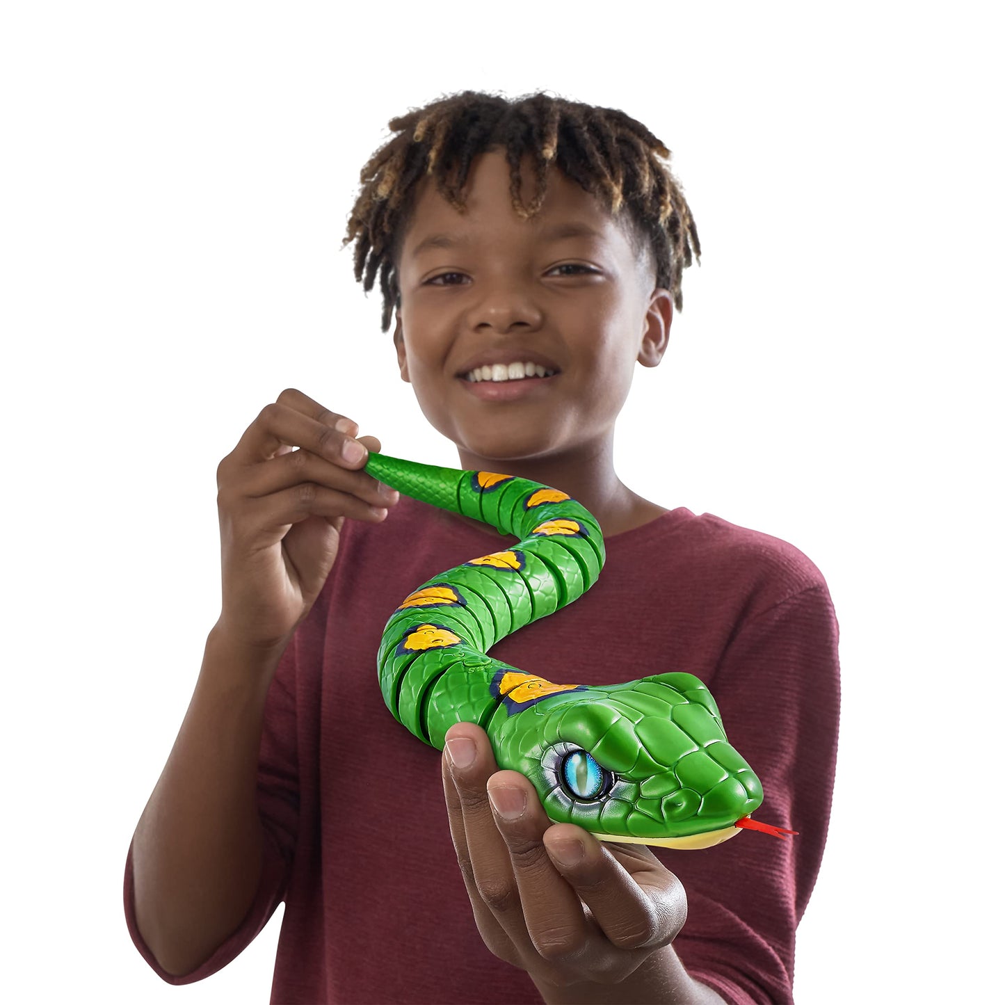 Robo Alive Slithering Snake Series 3 Green by ZURU Battery-Powered Robotic Light Up Reptile Toy That Moves (Green),7150B