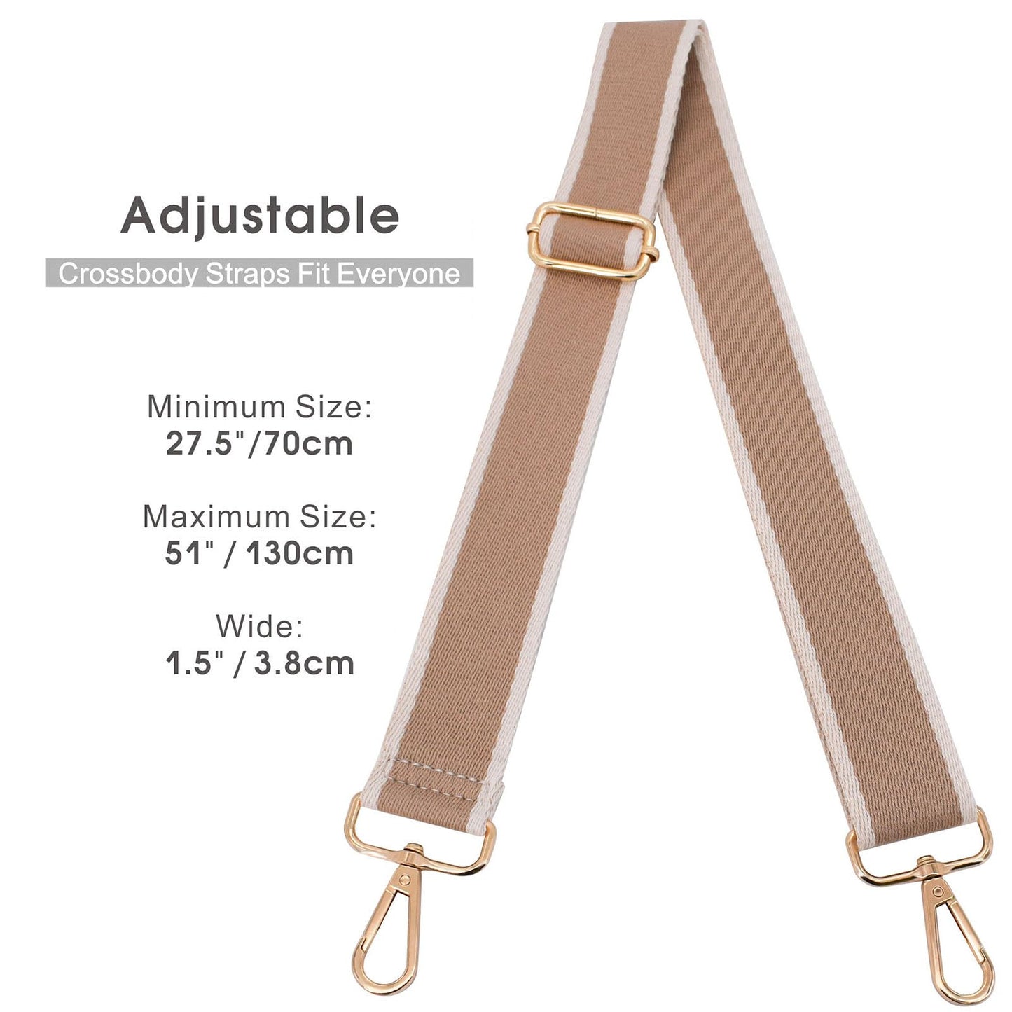 Adjustable Purse Strap β Thick Canvas Shoulder Strap Replacement for Crossbody Bags, Handbags & Purses, Unisex Design