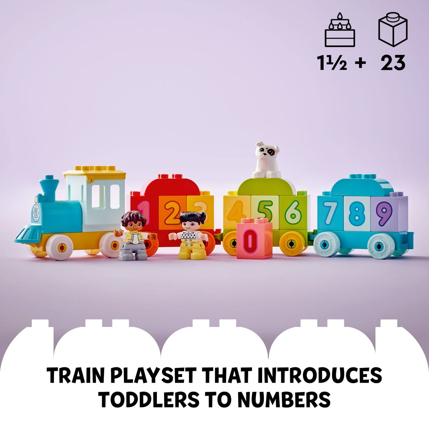 LEGO DUPLO Number Train 10954 – Learn to Count, Building Blocks for Toddlers 1.5+, Sensory & Cognitive Skill Toy, Christmas Gift