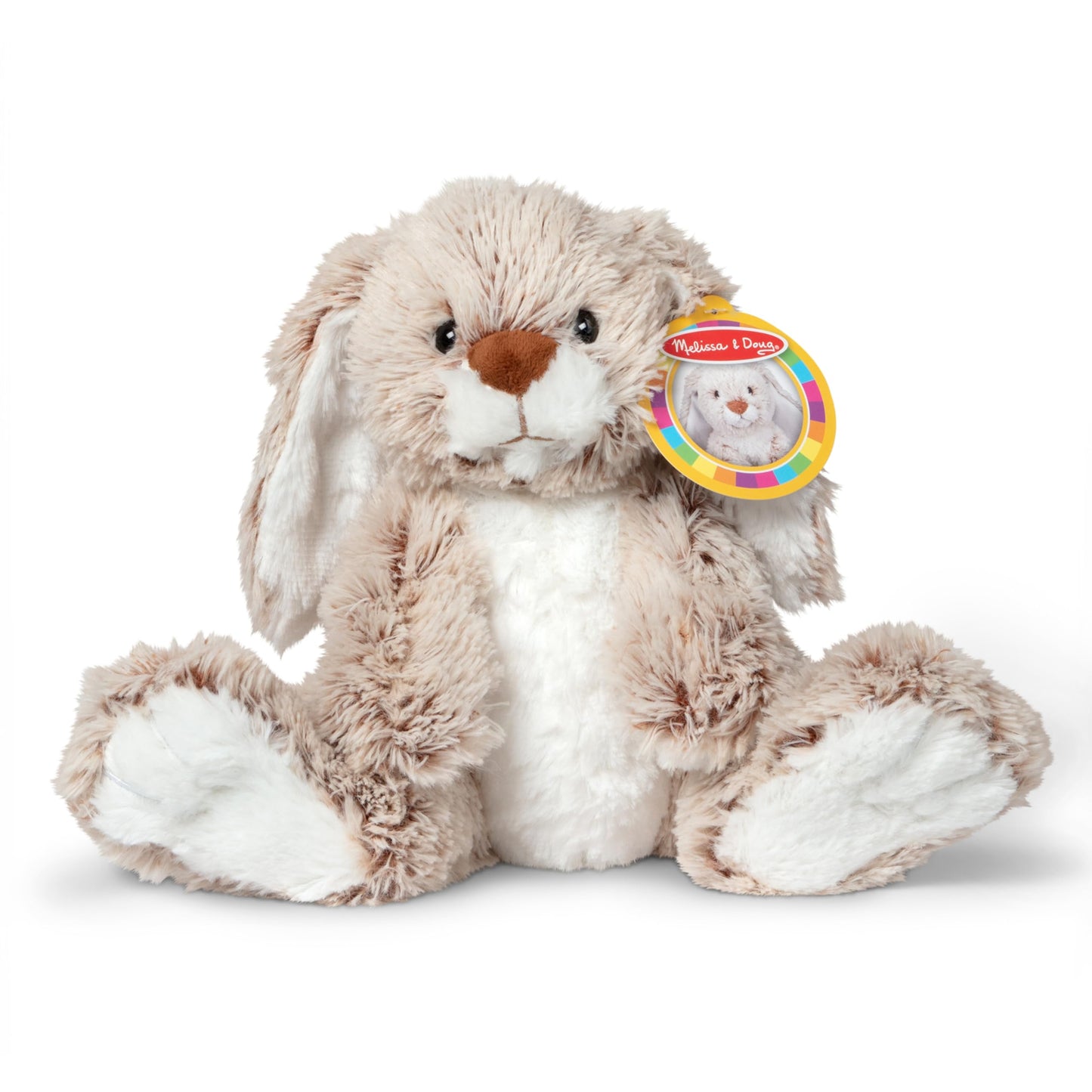Melissa & Doug Burrow Bunny Stuffed Animal Plushie with Big Feet, Floppy Ears & Fluffy Tail, Adorable Pretend Play Toddler Toys for Girls & Boys 3+