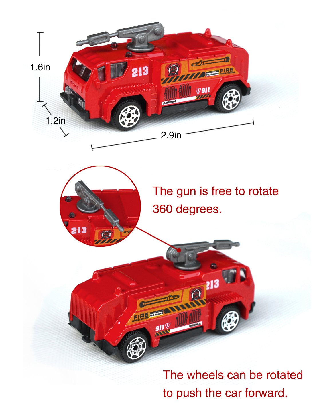 Tianmei 6-in-1 Fire Rescue Vehicle Set, 1:87 Alloy Diecast Cars & Helicopter, Fire Truck, Ambulance Toy Collection for Kids (6 Pieces)