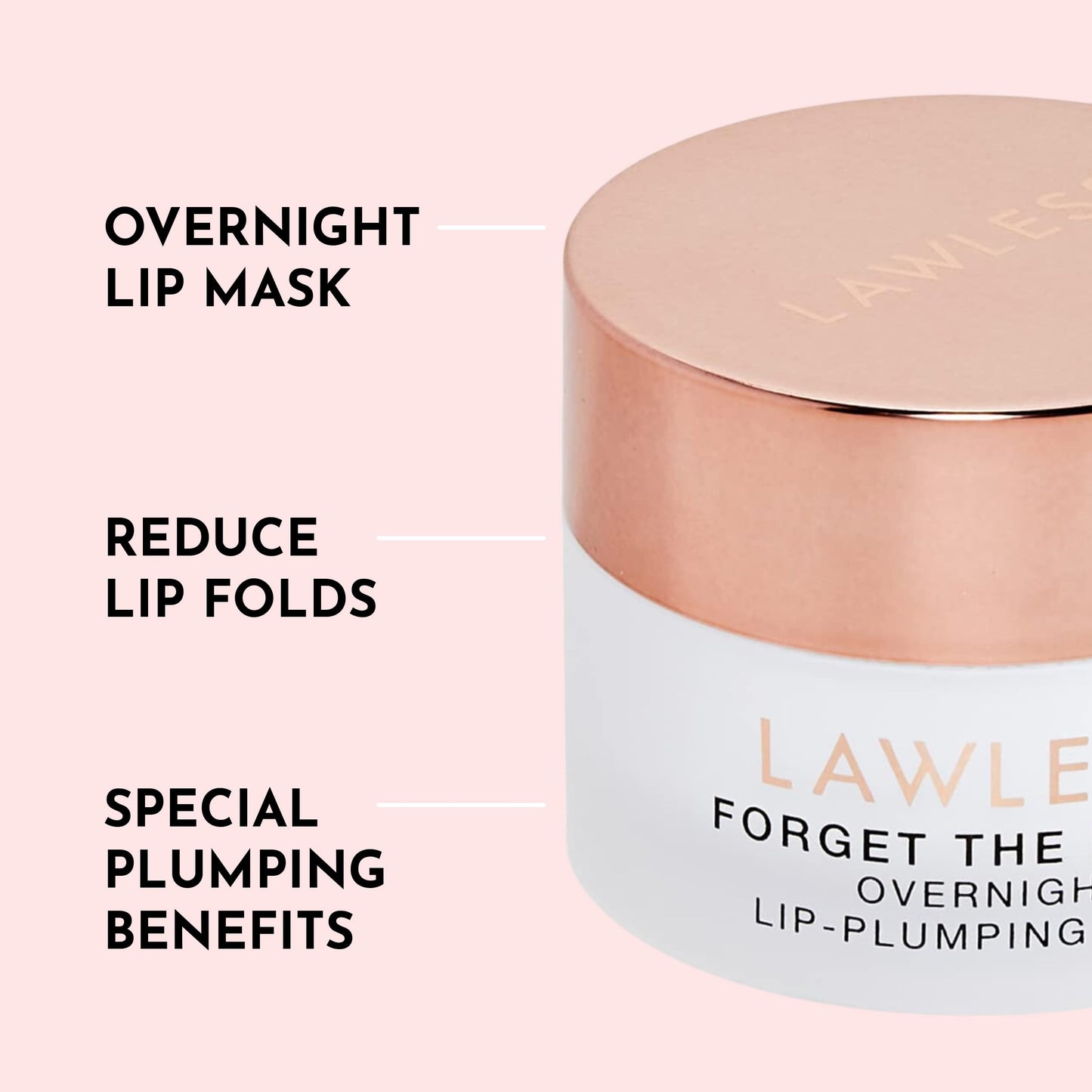 LAWLESS Forget the Filler Lip Mask - Sweet Dreams Overnight Lip Plumper & Hydrator with Natural Ingredients, 0.28 oz