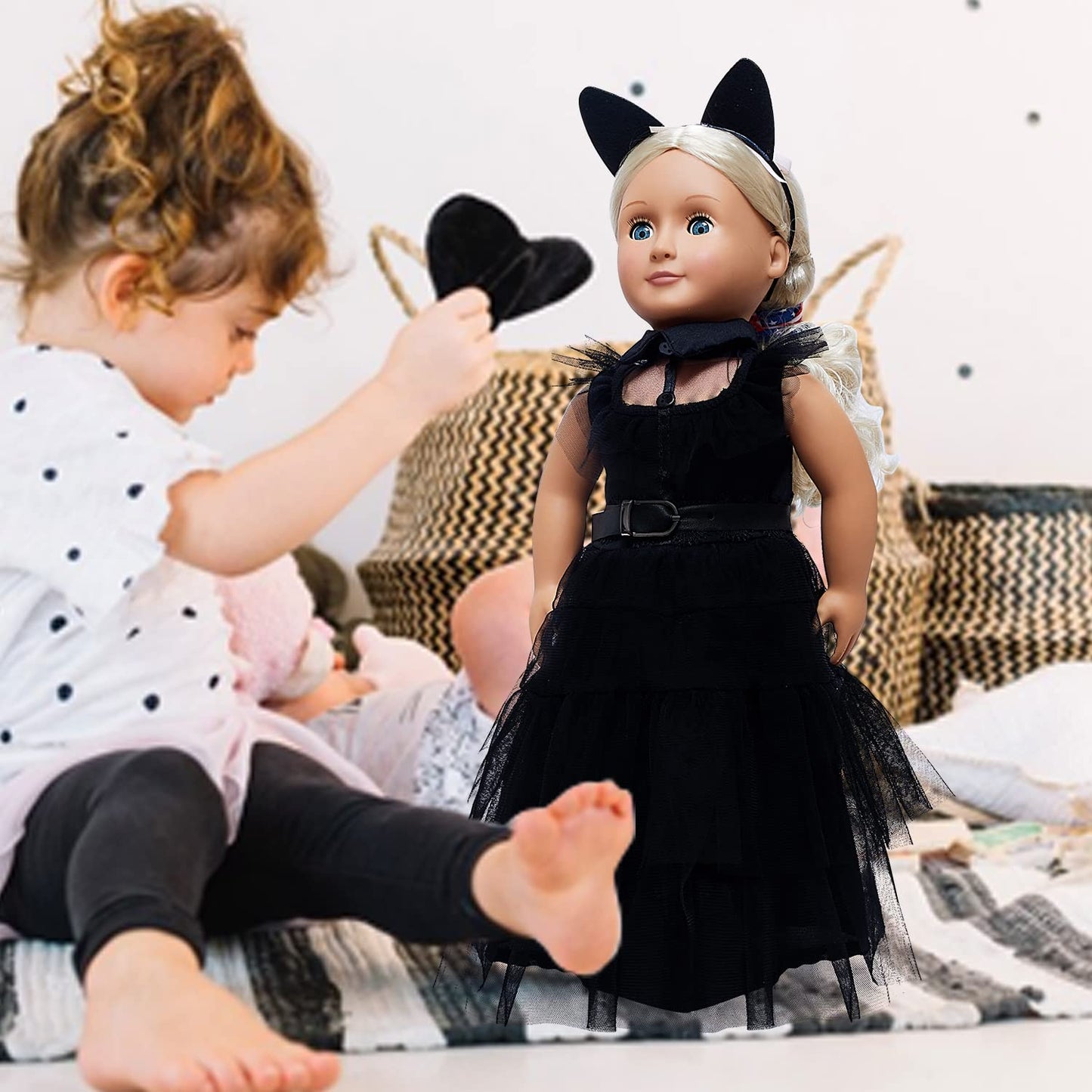 18 Inch Doll Clothes , Black Family Costumes Party Dress Fits 18 Inch Girl Doll Clothes