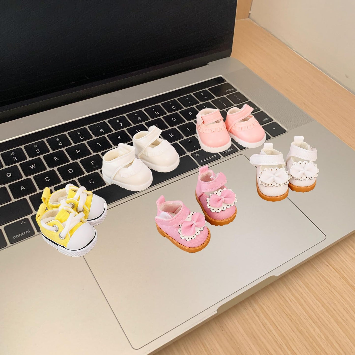 Mini Doll Shoes Accessories - Martin Boots PU Leather for 15-17cm Dolls, Cute Brown Outfit Replacement, No Doll Included, Dress-Up Set