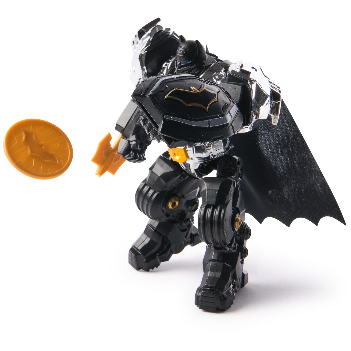 DC Comics Metal Force Batman 6" Action Figure with 4" Mini Figure, Armor Suit & Blaster – Superhero Toy for Kids 4+