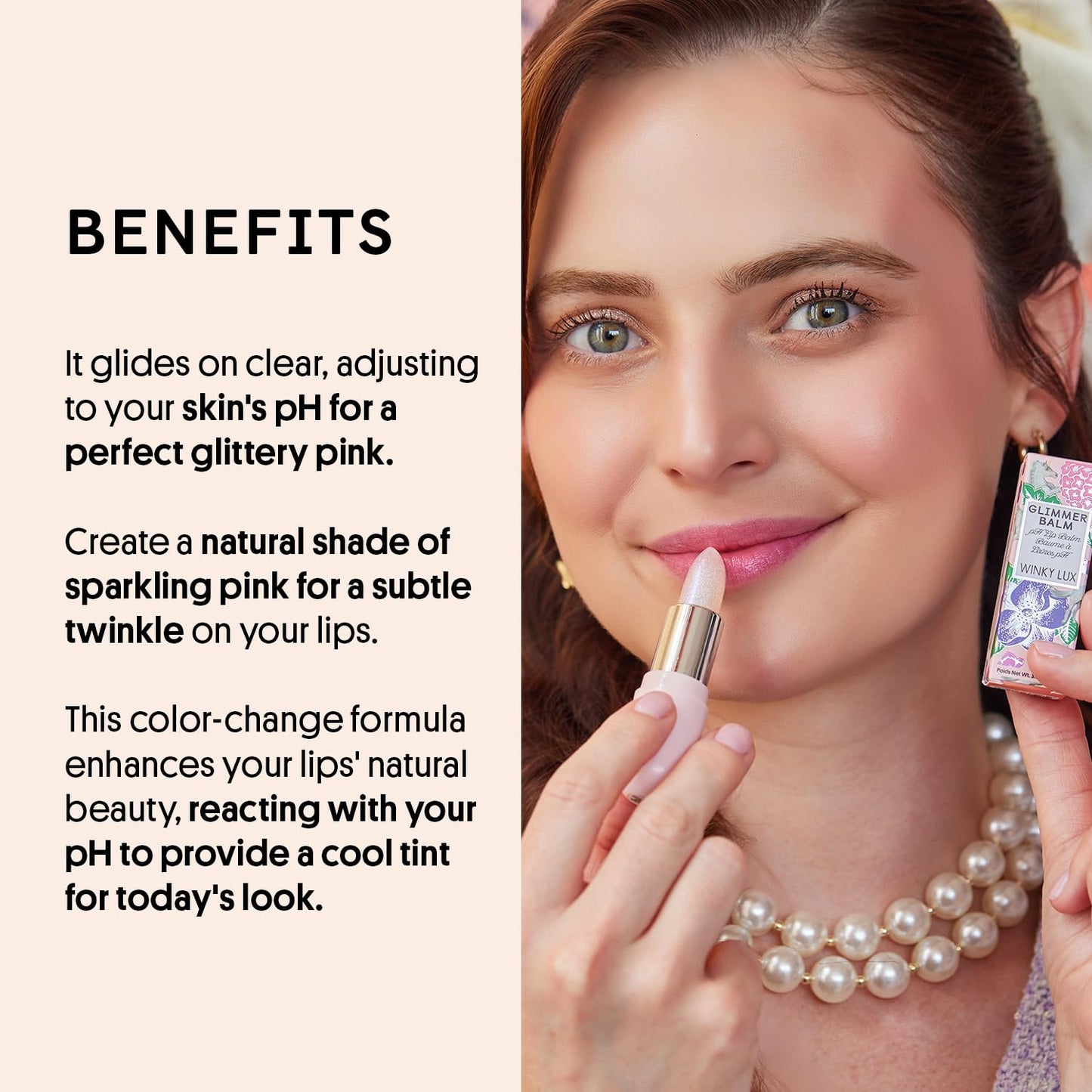 Winky Lux Unicorn Glimmer Balm - Hydrating pH Lip Balm with Color-Changing Sheer Pink Tint, Softens & Moisturizes Lips, Vanilla Scent