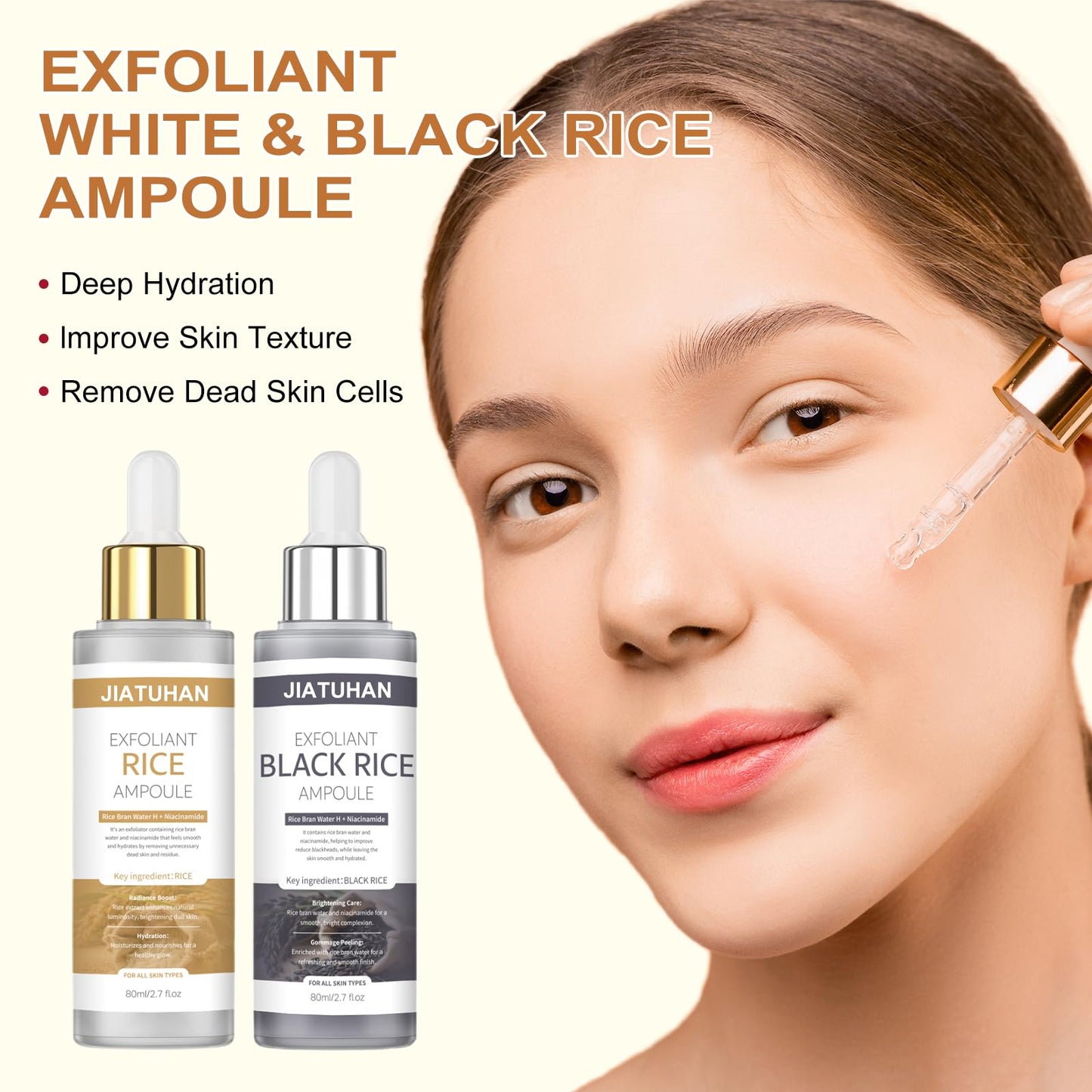 Peel Shot Glow Rice Ampoule Duo Set – White & Black Rice Facial Mask & Body Scrub, Reduces Blackheads, Shrinks Pores, All Skin Types, 2.7 fl oz, 14-Pack