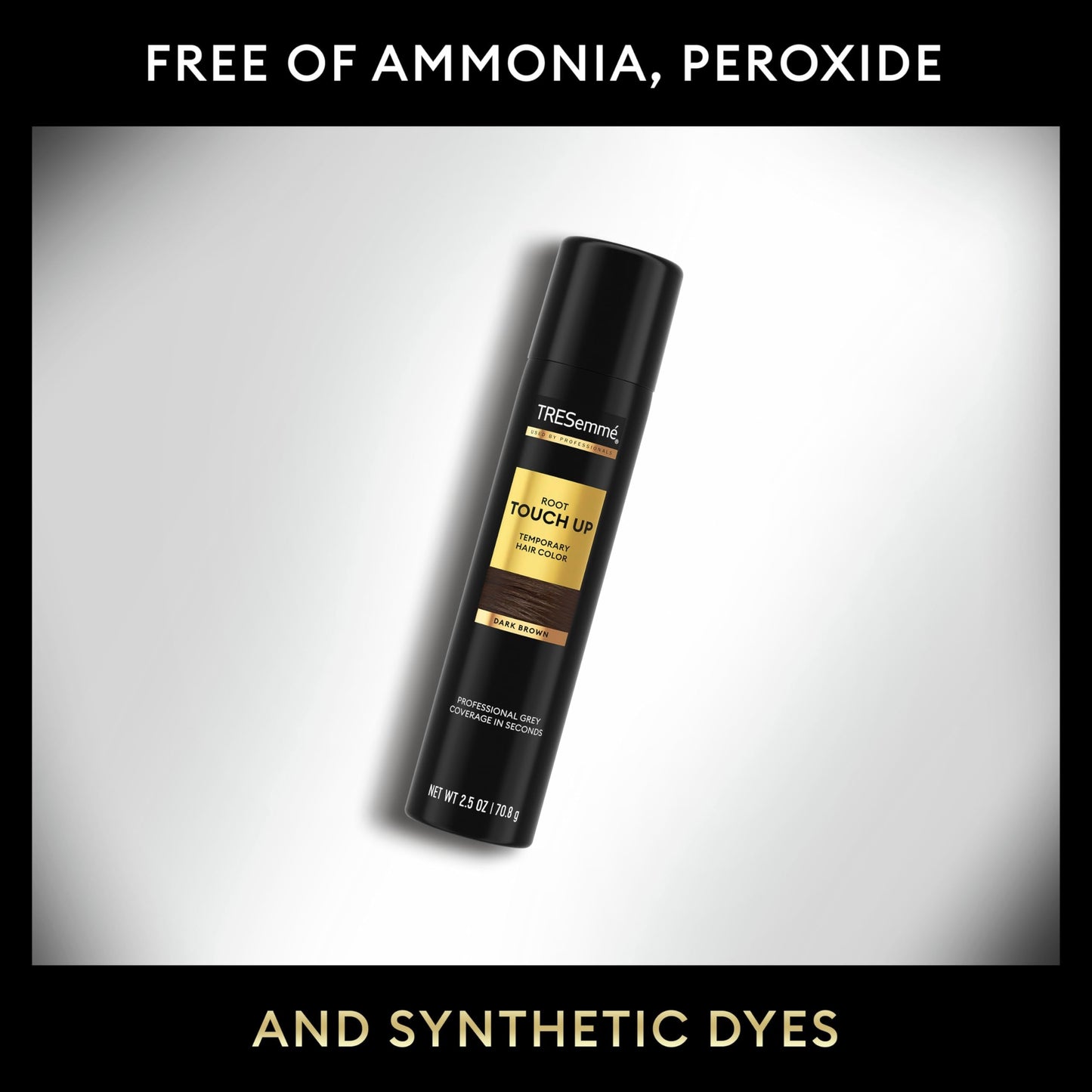 TRESemmé Temporary Hair Color Root Touch-Up Dark Brown Ammonia-free, Peroxide-free Root Cover Up Spray 2.5 Fl Oz