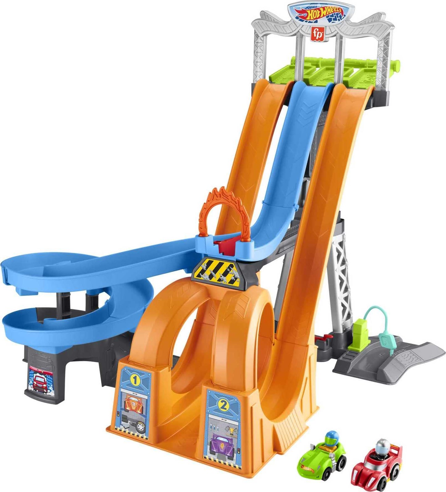 Fisher-Price Little People Hot Wheels Racing Loops Tower Toy with Stunt Ramp, Sounds & Race Track for Toddlers 18+ Months (Amazon Exclusive)