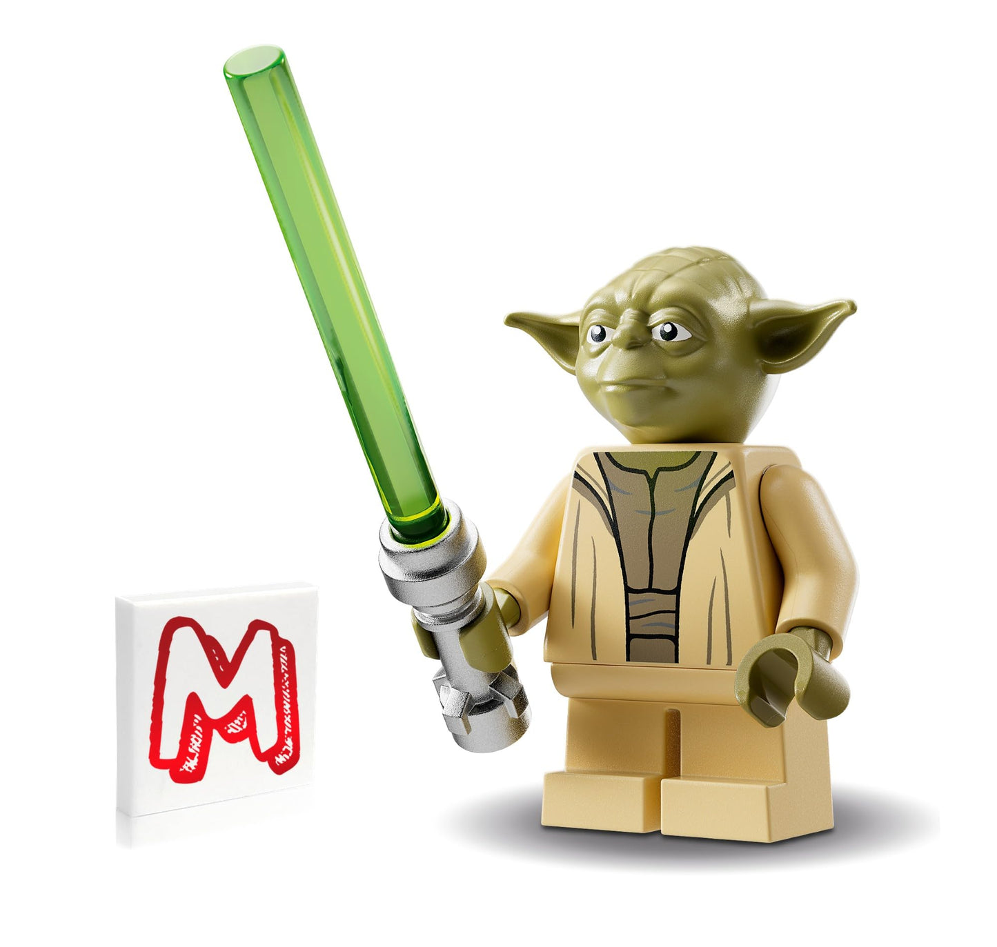 LEGO Star Wars The Clone Wars Minifigure - Yoda with Open Robe and Green Lightsaber (75360)