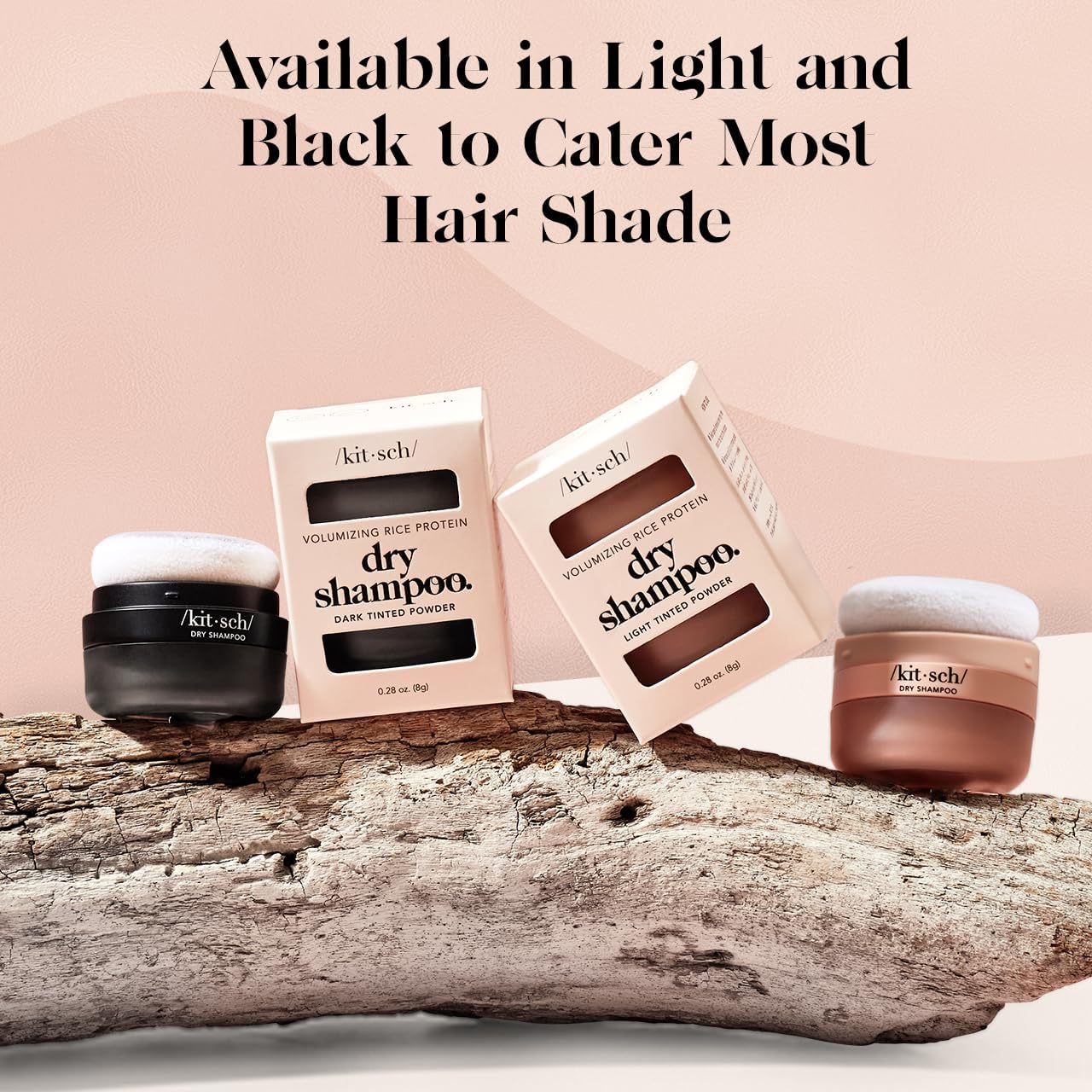 Kitsch Dry Shampoo Powder with Rice Protein – Unscented, Volumizing, No White Cast, Organic, Paraben & Benzene Free, Non-Aerosol for Oily & Light Hair, Travel Size 8g