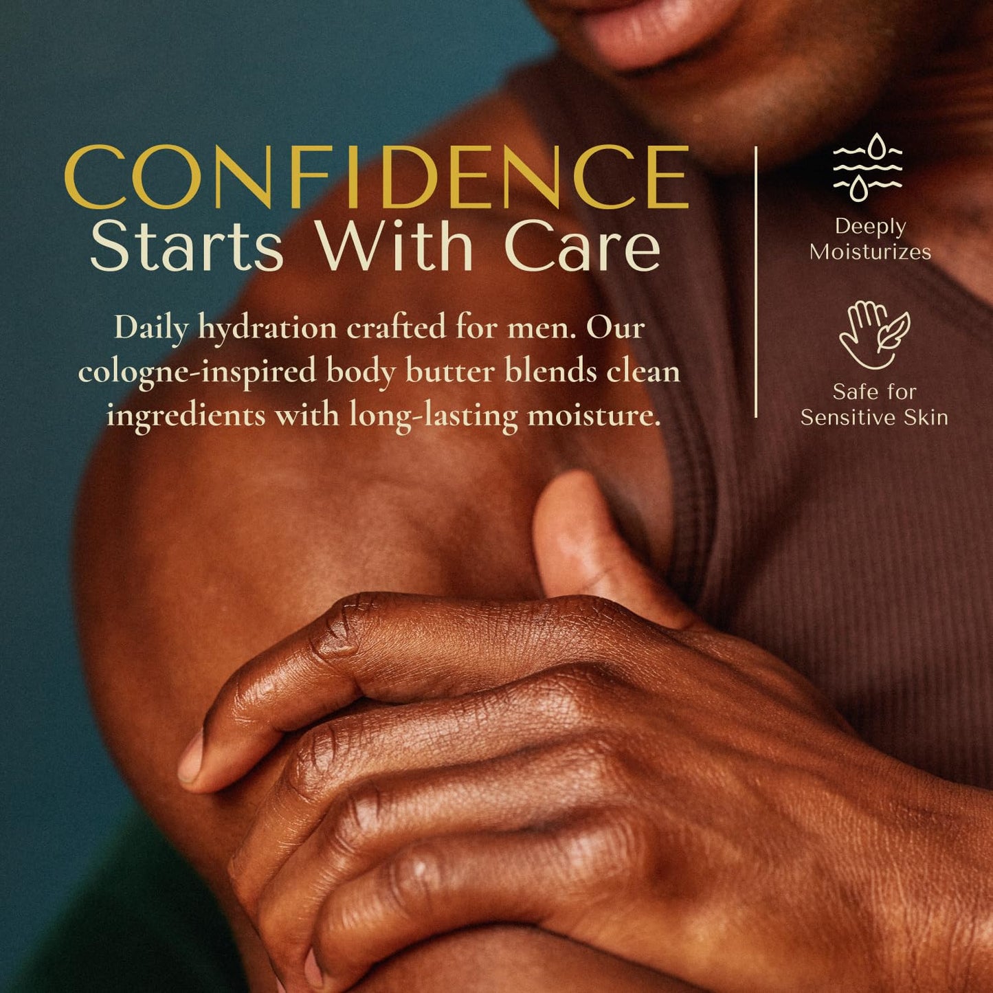 Crowned Skin King Cologne Body Butter – Warm Sandalwood & Leather Scent, Organic Shea & Mango Butters, Moisturizing, 4.4oz