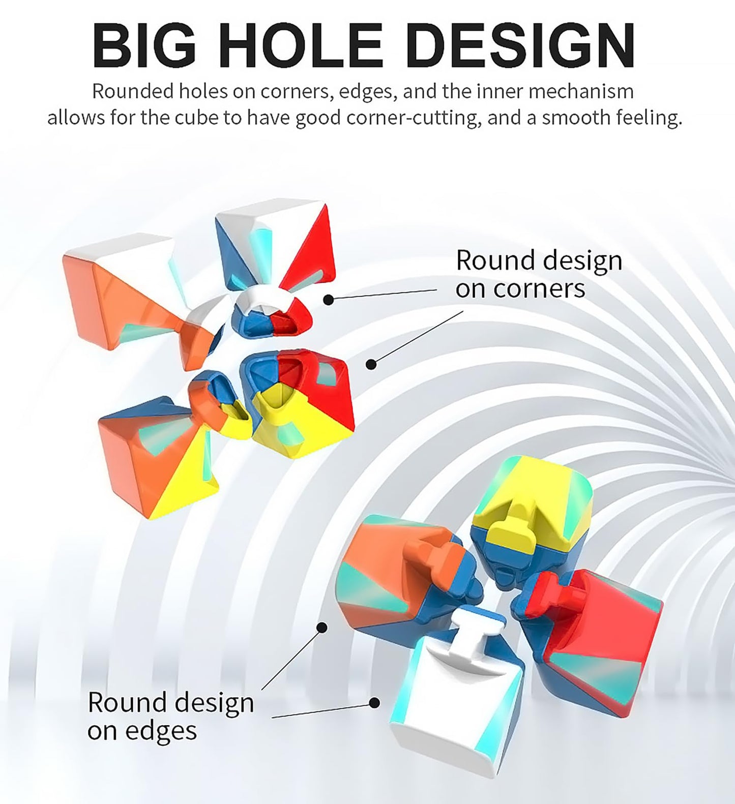 CFMOUR Speed Cube 3x3x3 – Moyu Meilong 3C Stickerless Magic Cube, Smooth Fast-Turning 3D Puzzle Brain Toy, Travel Game with Vivid Colors