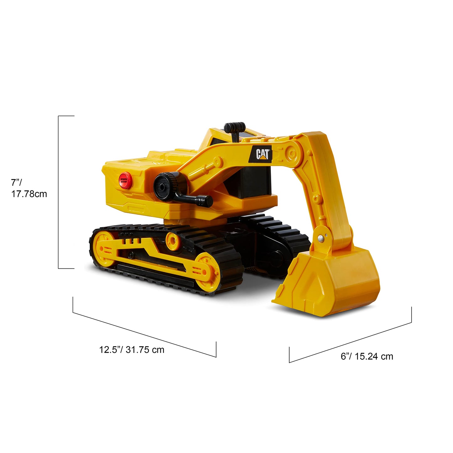 CAT Construction Toys Power Haulers Excavator – Yellow Construction Vehicle with Motion Drive, Lights & Sounds for Kids 3+