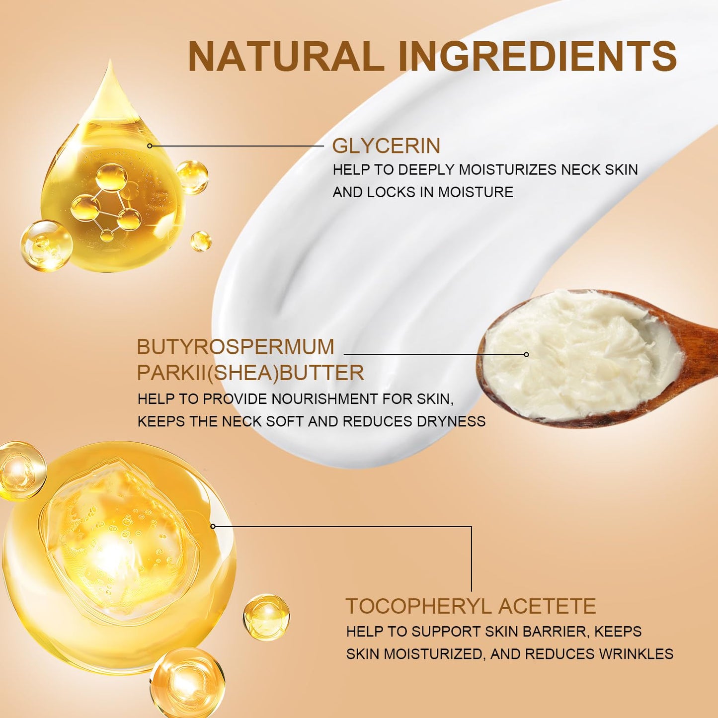 AH-8 Neck Firming Cream with Roller – Deep Moisturizing, Lifts & Firms Crepey Skin for Men & Women, 4.21 FL OZ, Gold