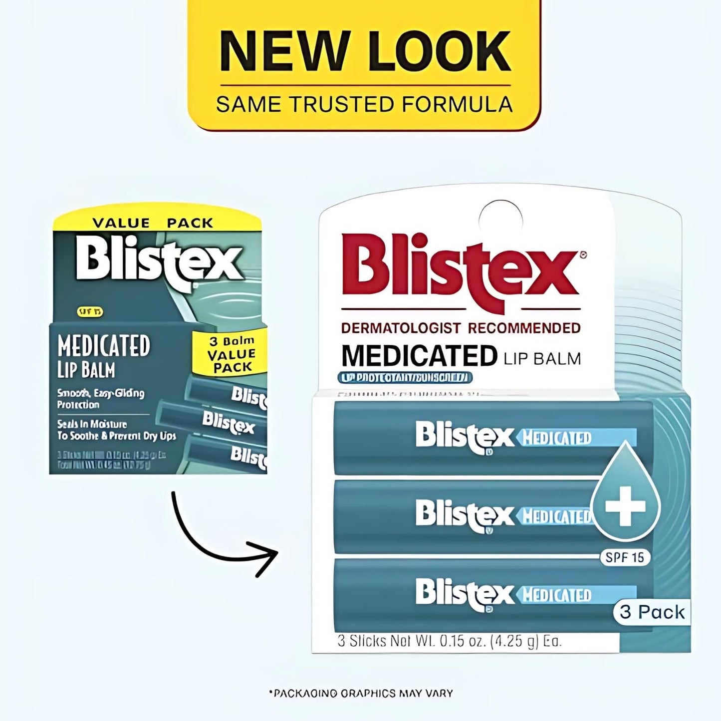 Blistex Medicated Lip Balm SPF 15, 0.15 oz, 3 Count – Seals in Moisture, Prevents Dryness & Chapping, Hydrating Easy-Glide Lip Care