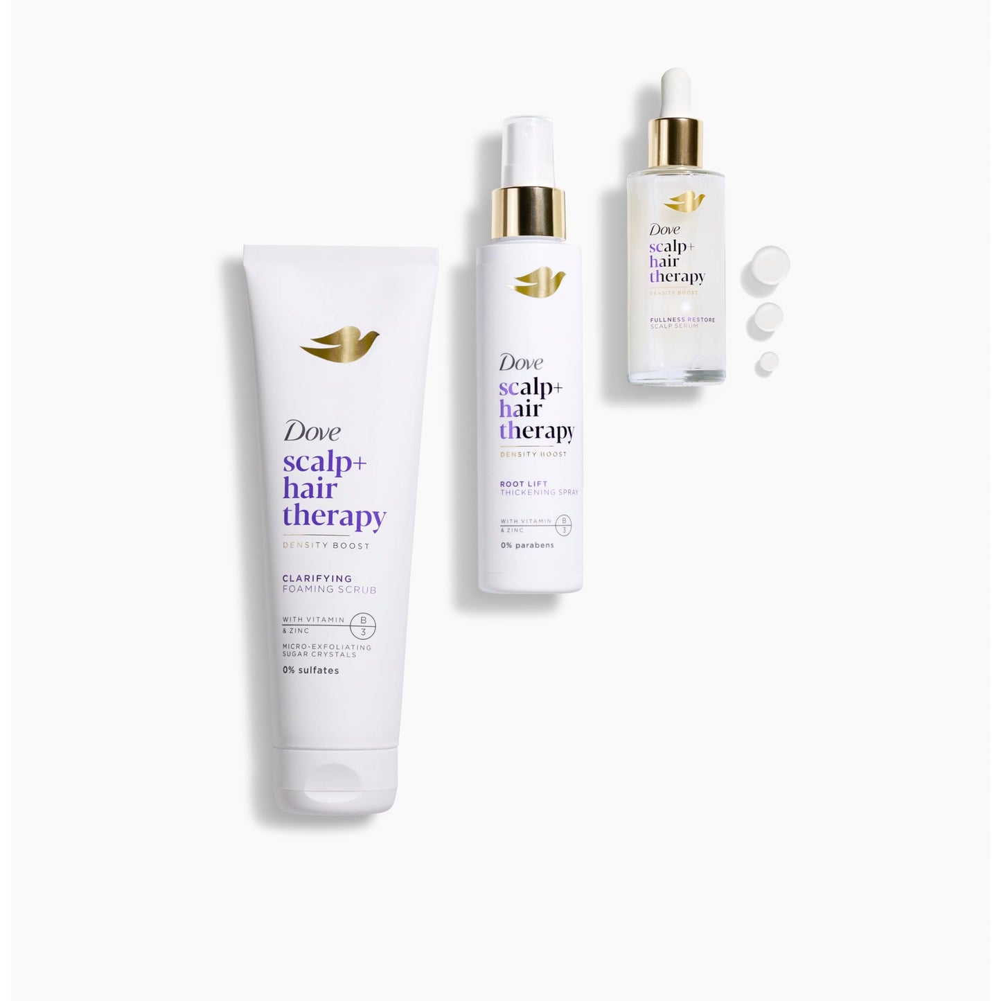 Dove Density Boost Clarifying Foaming Scrub Scalp + Hair Therapy for gentle scalp exfoliation, with Vitamin B3, Zinc and 0% sulfates, 9 oz