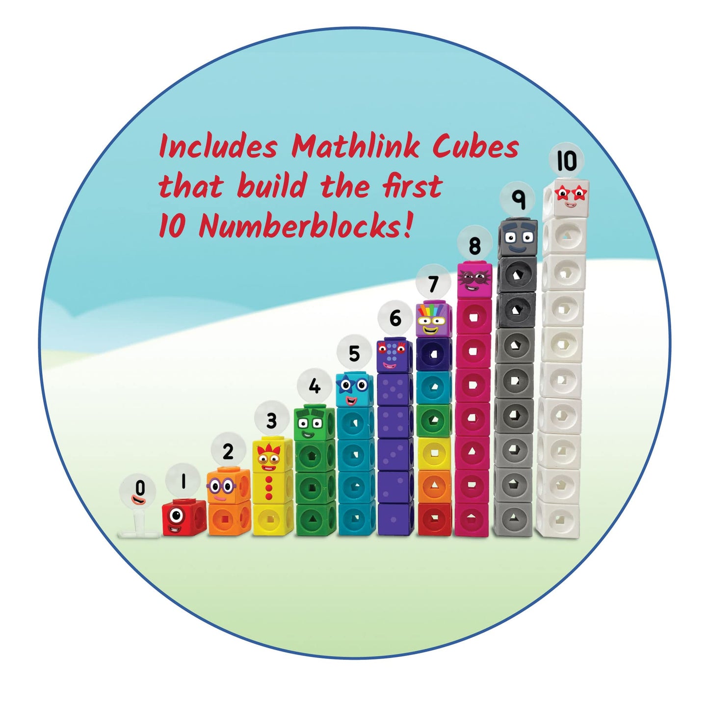 hand2mind MathLink Cubes Numberblocks 1-10 Set – 30 Preschool Counting & Linking Activities, Educational Math Manipulatives for Kids