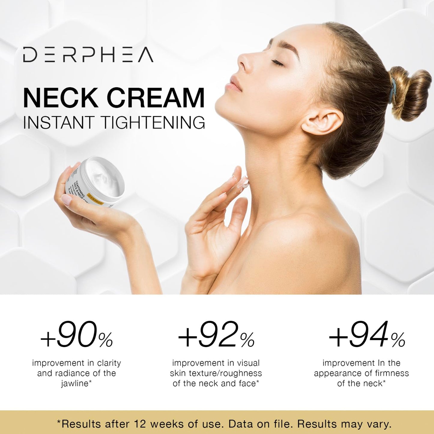 DERPHEA Neck & Decollete Firming Cream – Tightens Skin, Reduces Fine Lines, Firms Loose & Sagging Areas, 1.7 OZ