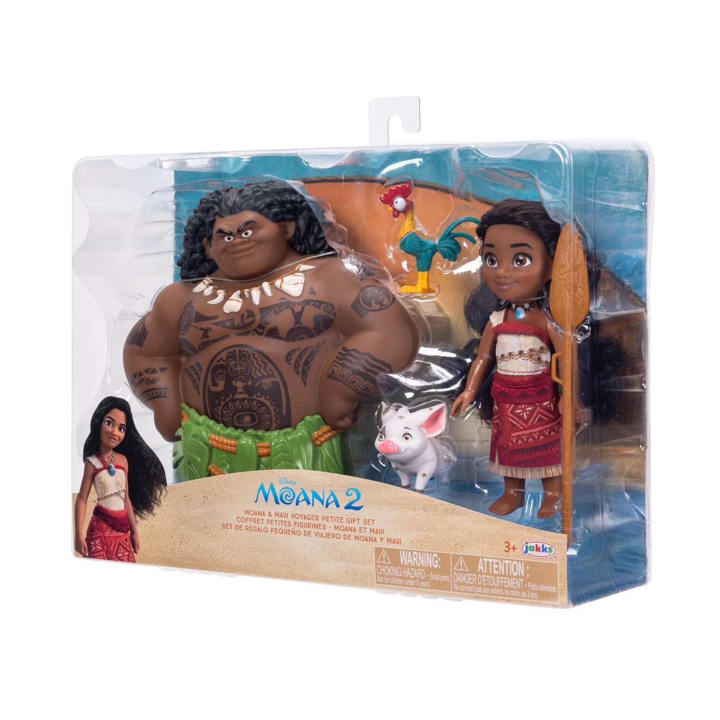 Disney Moana 2 Moana & Maui 6-Inch Petite Doll Gift Set Doll Playset for Girls, Includes Pua and HEI HEI, Officially Licensed, Great Birthday