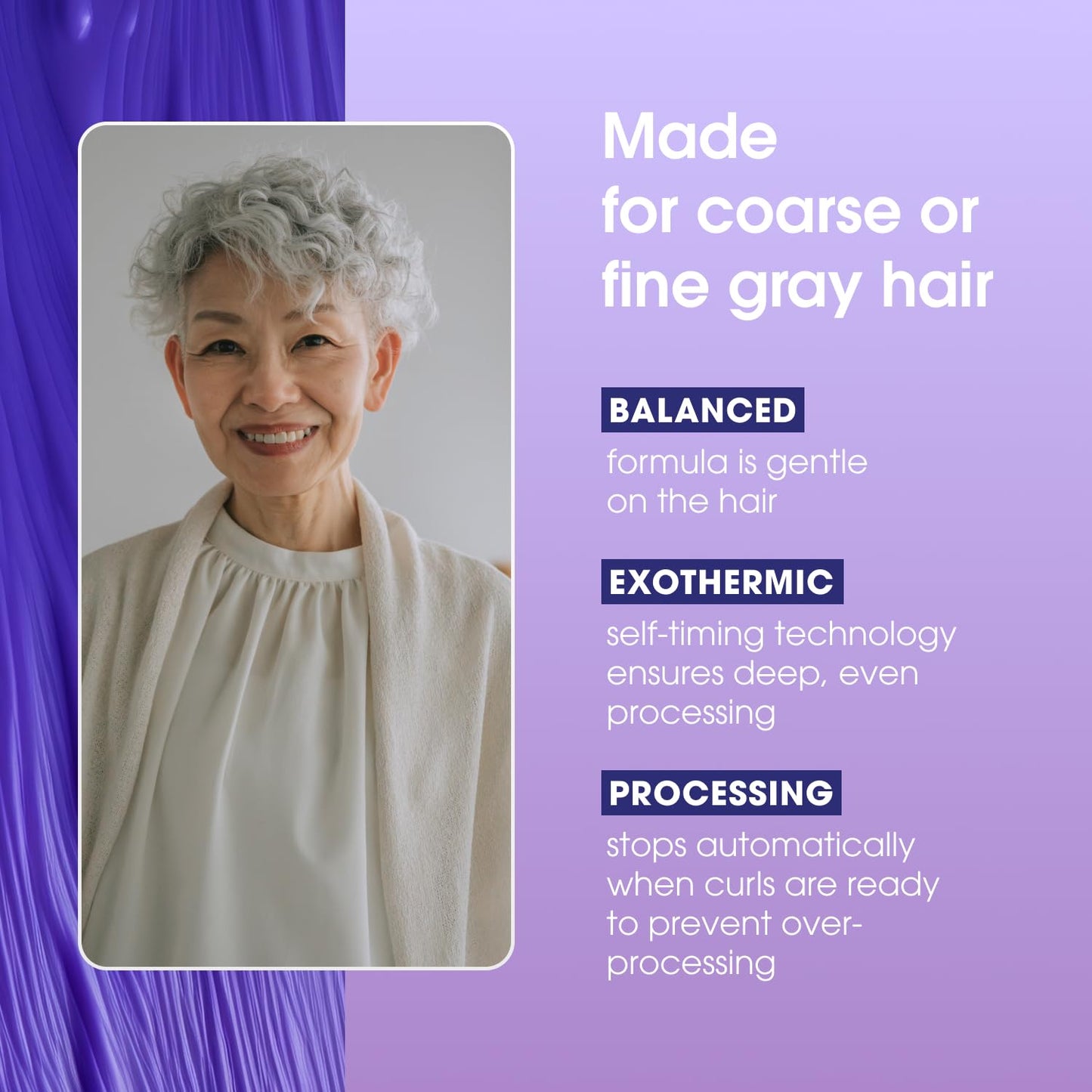 One 'n Only Shiny Silver Self-Heating Perm Kit with Argan Oil – Home Perm for Women, Soft Manageable Curls, Ideal for Gray Hair, 1 Box