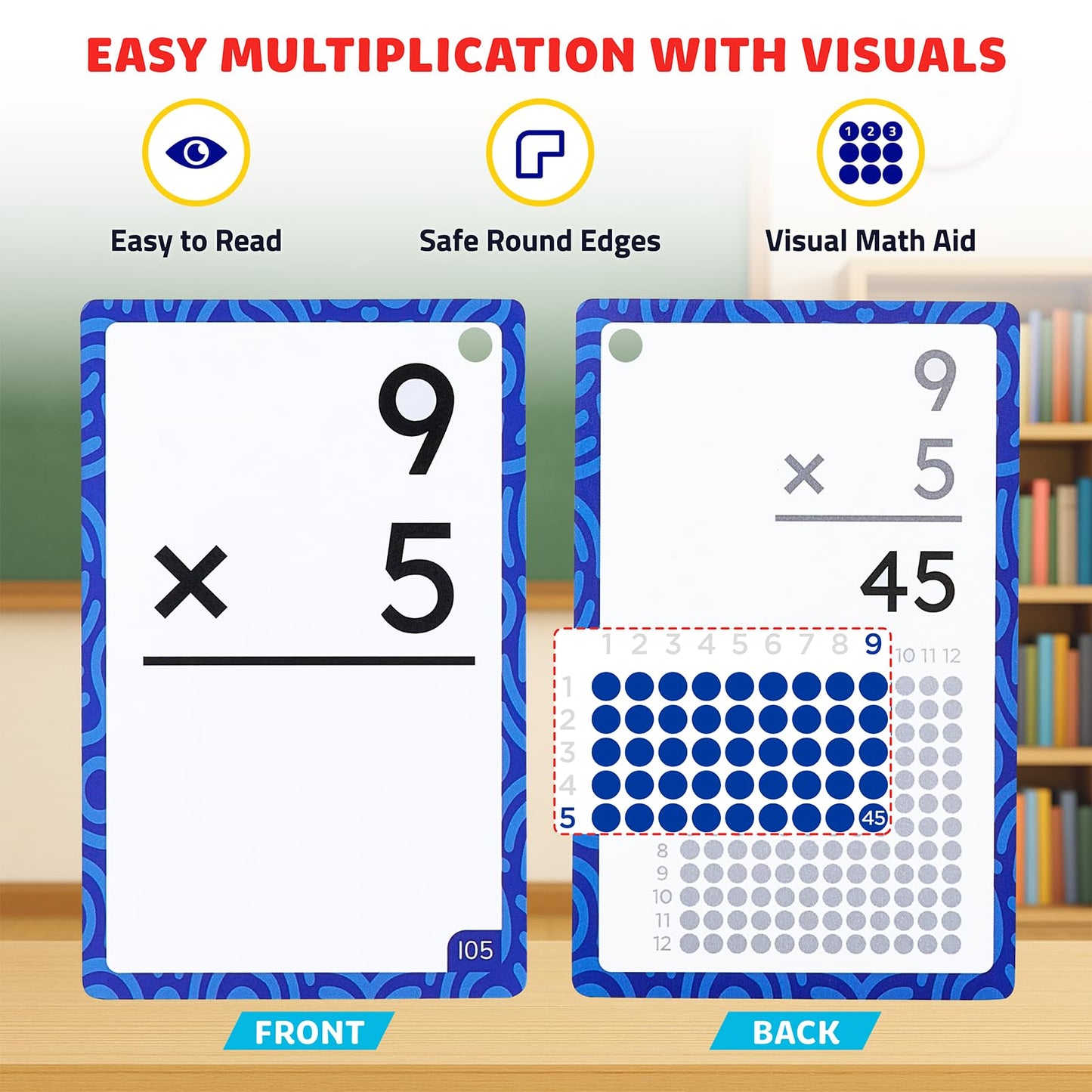 JoyCat Multiplication Flash Cards & Chart - 156 Hole-Punched Times Table Cards for Kids 8+, Math Game & Learning Tool for Grades 3-6