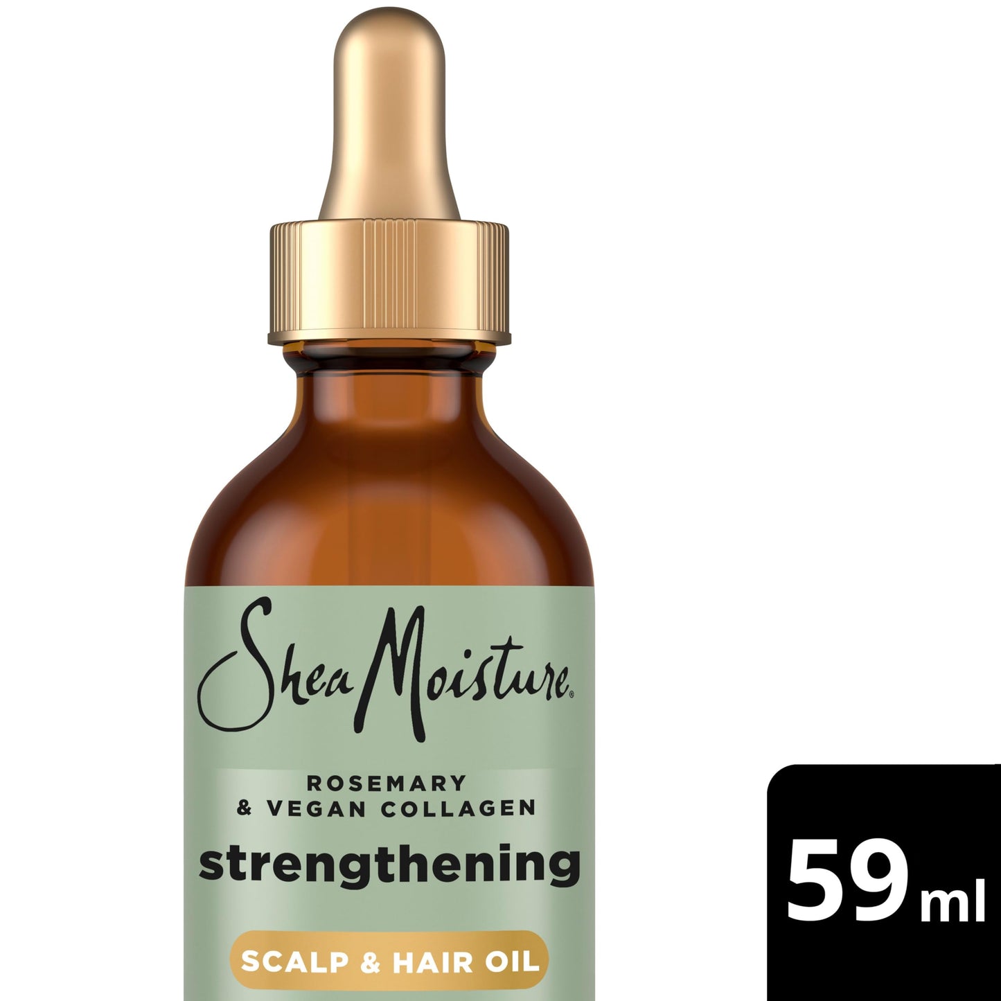 SheaMoisture Strengthening Scalp & Hair Oil with Rosemary & Vegan Collagen – Protects Scalp, Strengthens Hair, Cooling ScalpBoost Tech, 2 fl oz