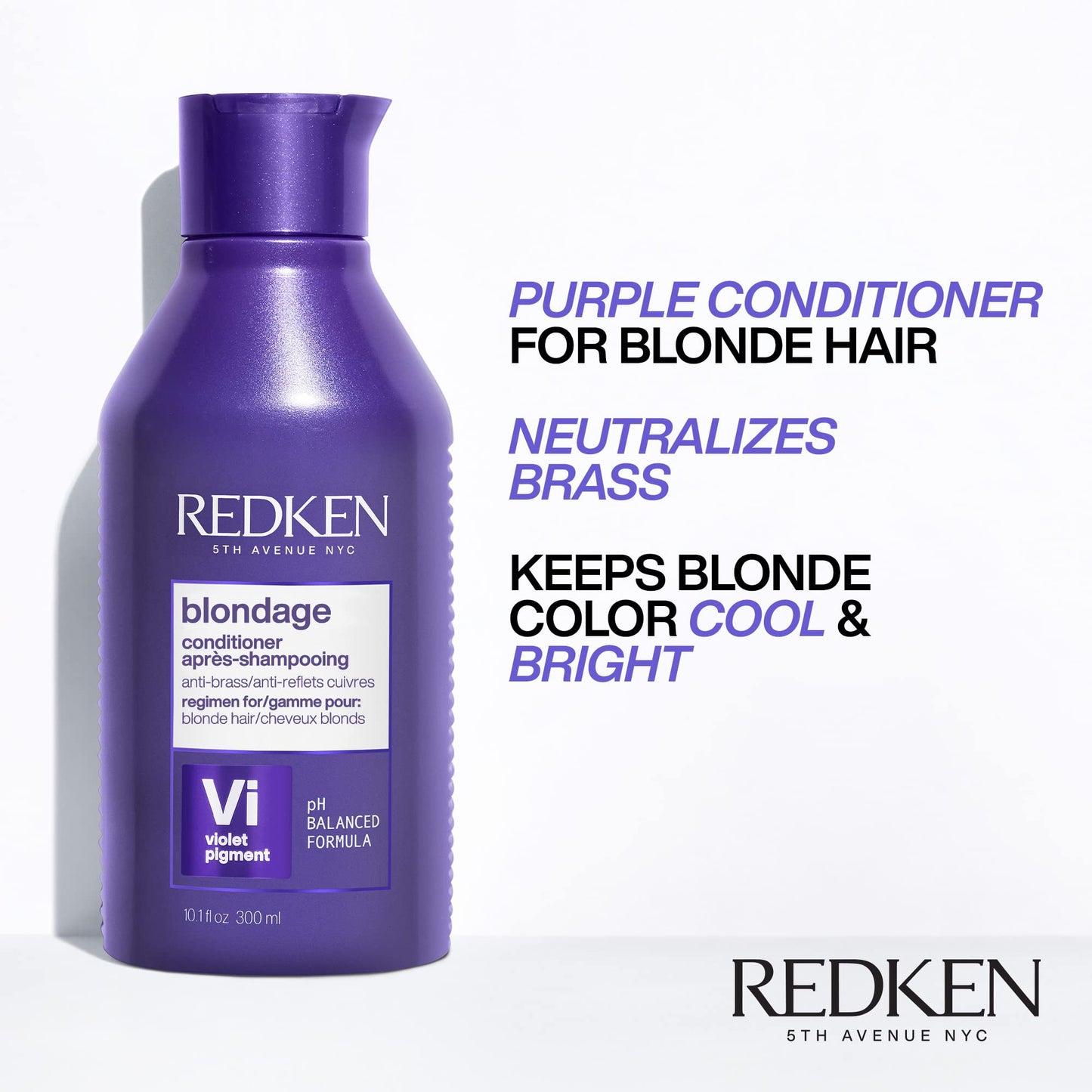 Redken Blondage Purple Conditioner For Blonde Hair - Tones & Moisturizes Brassy Hair, Color Depositing