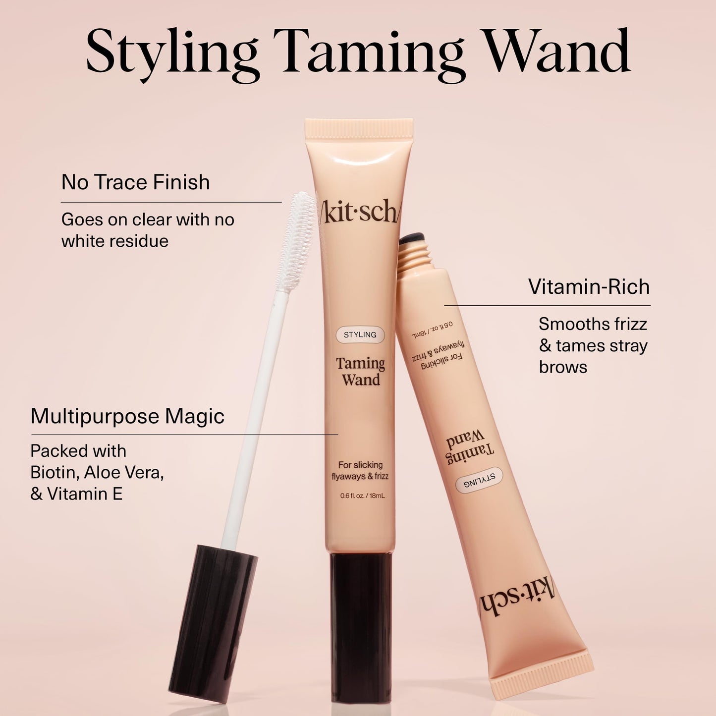 Kitsch Flyaway Hair Stick with Biotin, Aloe & Vitamin E – Clear Serum-Like Gel Taming Wand for Baby Hairs & Frizz Control – Lightweight 18ml