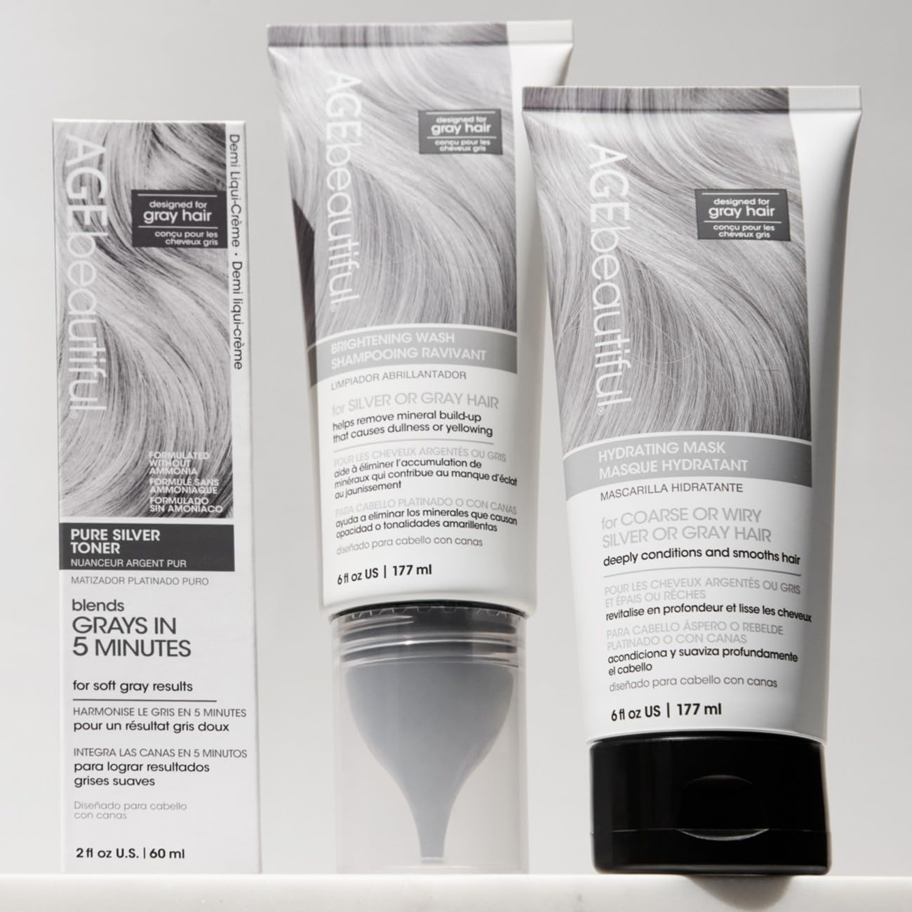 AGEbeautiful Hydrating Mask for Coarse, Silver & Gray Hair – Infused with Silk Amino Acids & Keratin to Deeply Condition, Smooth & Reduce Frizz