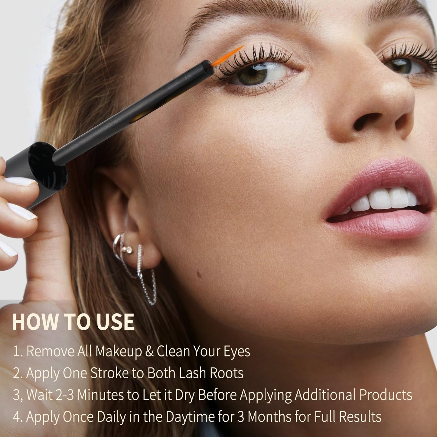 Eyelash Growth Serum for Thicker, Longer, Natural Lashes – Grow Luscious, Natural Lashes with Advanced Enhancer | Vegan & Cruelty-Free Treatment