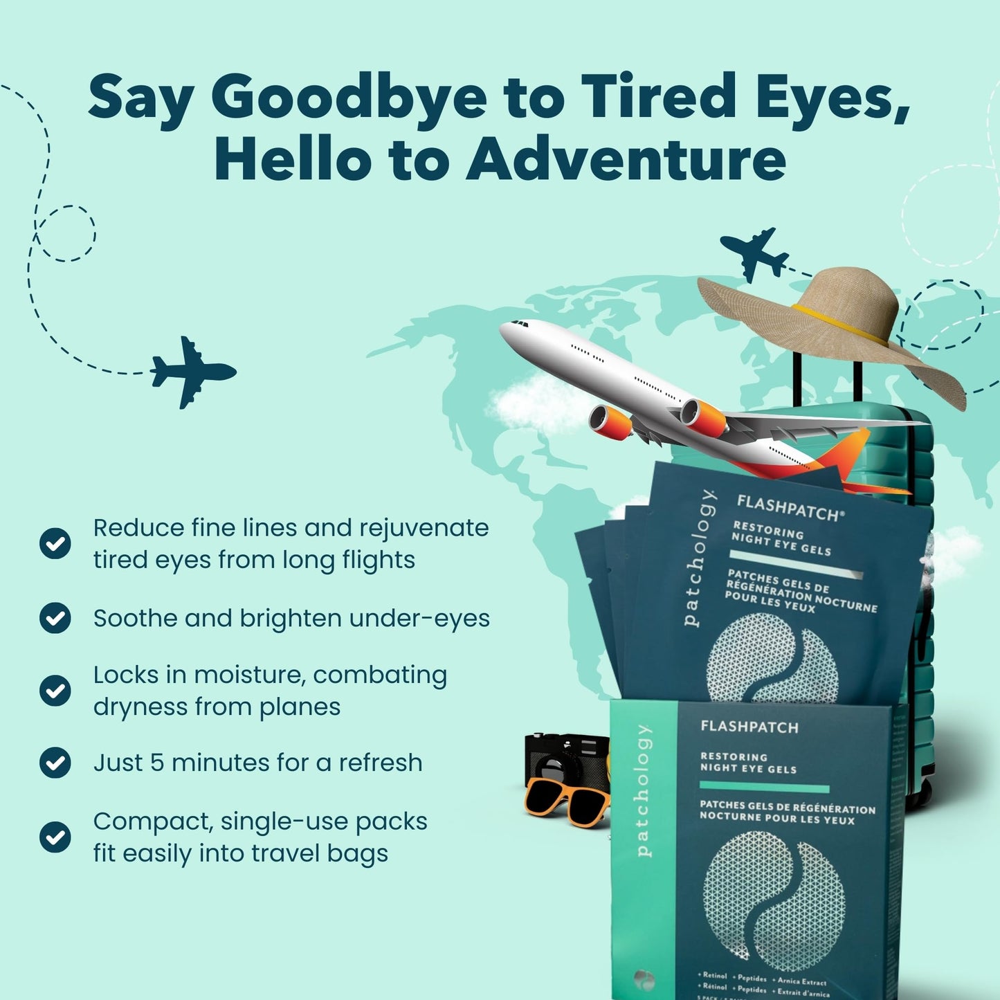 Patchology Restoring Eye Gel Patches with Retinol & Collagen - Anti-Aging Under Eye Mask for Dark Circles, Puffiness & Wrinkles, 5 Pairs