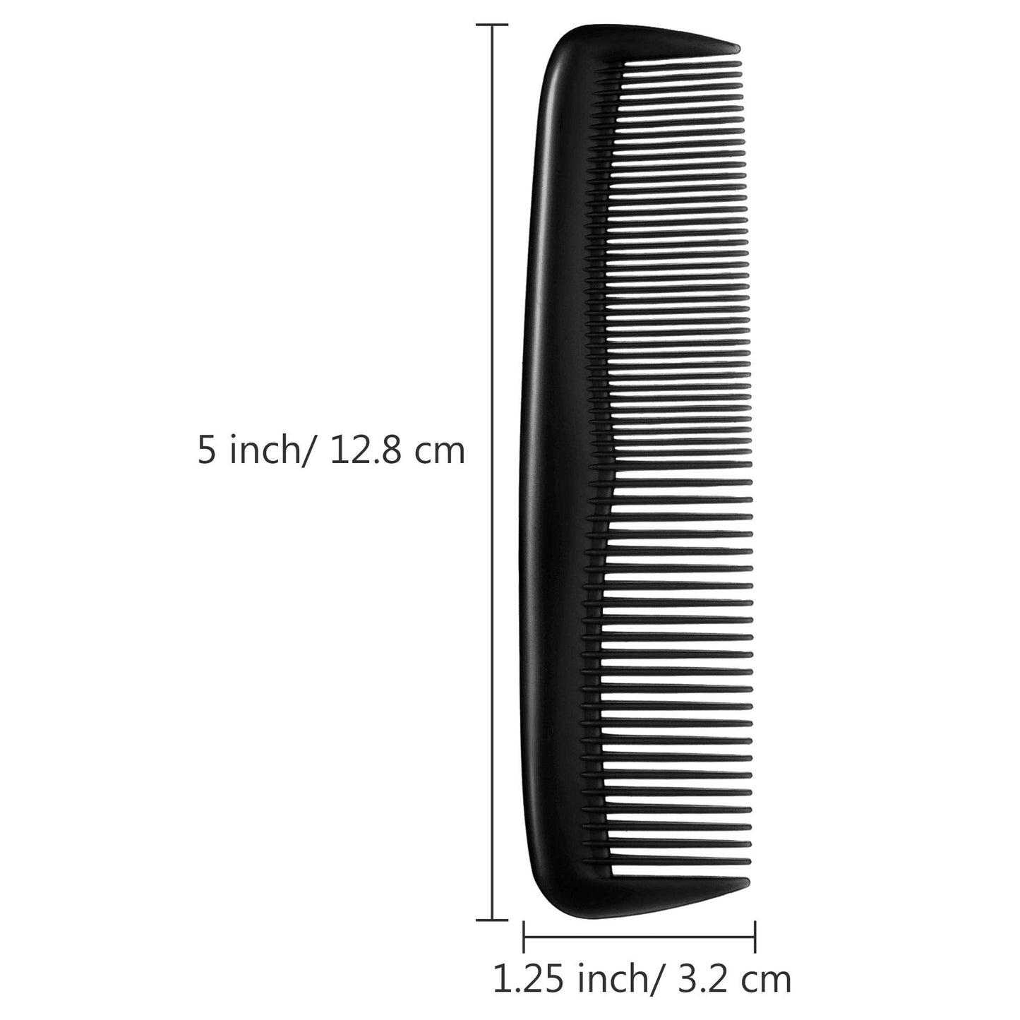 Leinuosen 12 Pieces Hair Combs Set Pocket Plastic Fine Tooth Dressing Comb for Women and Men, Peines Para Cabello(Black)