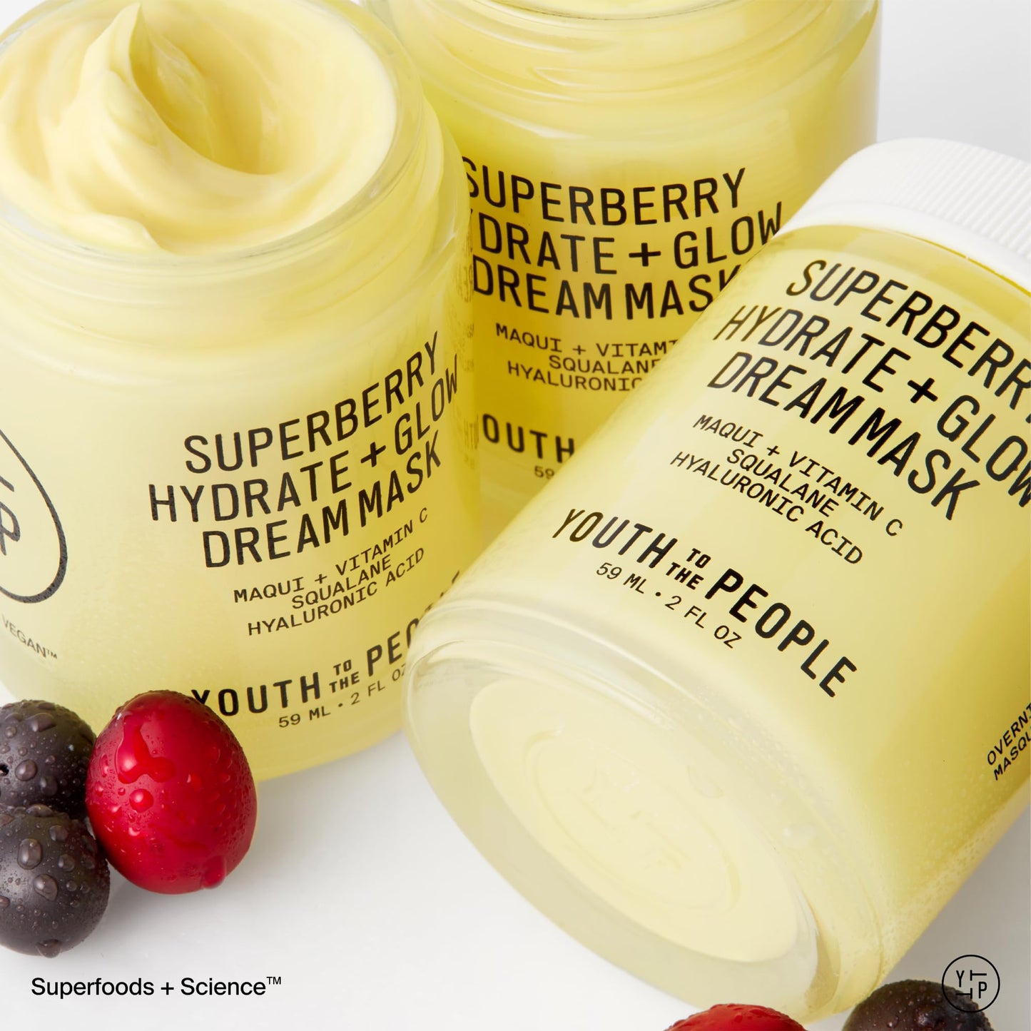 Youth To The People Superberry Dream Mask 2 fl oz – Hydrating Overnight Face Mask with Hyaluronic Acid & Vitamin C for Dry Skin