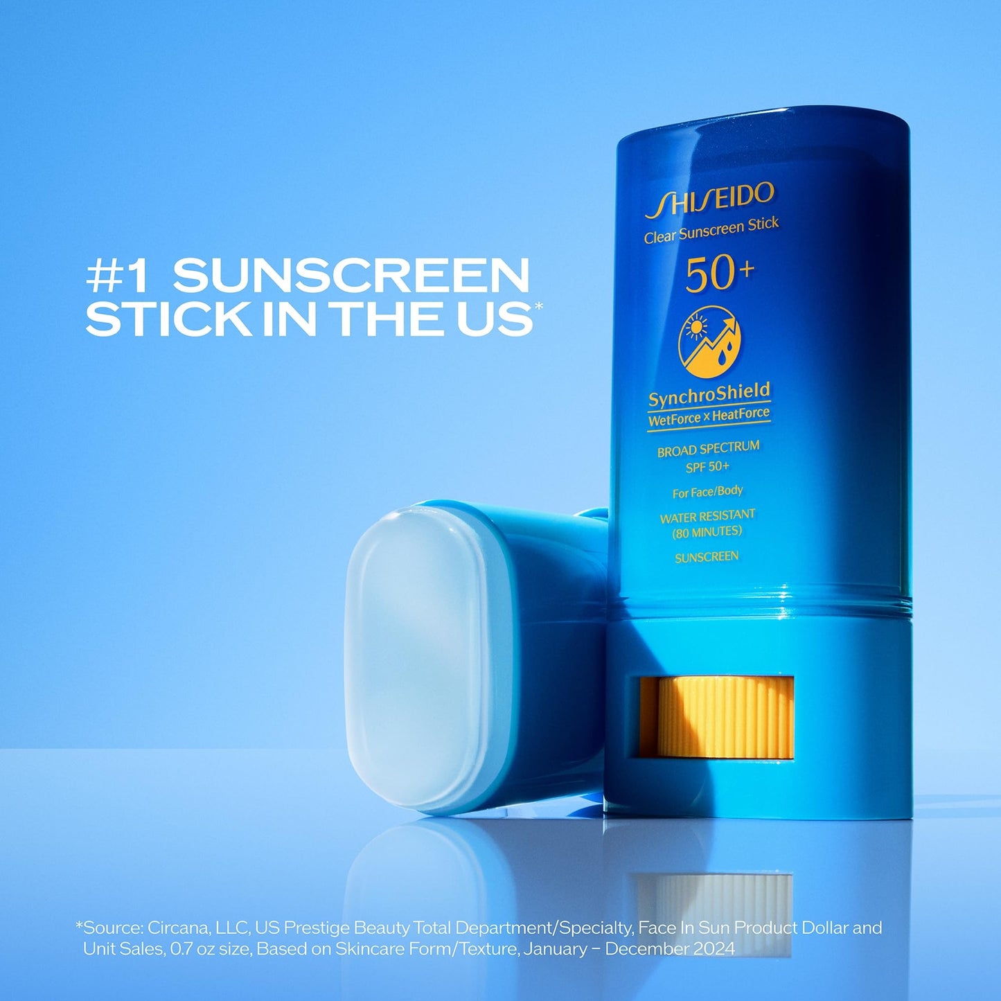 Shiseido Clear Sunscreen Stick SPF 50+ - Invisible Broad-Spectrum Face Sunscreen - Wear Under & Over Makeup - Lightweight Formula - All Skin Types