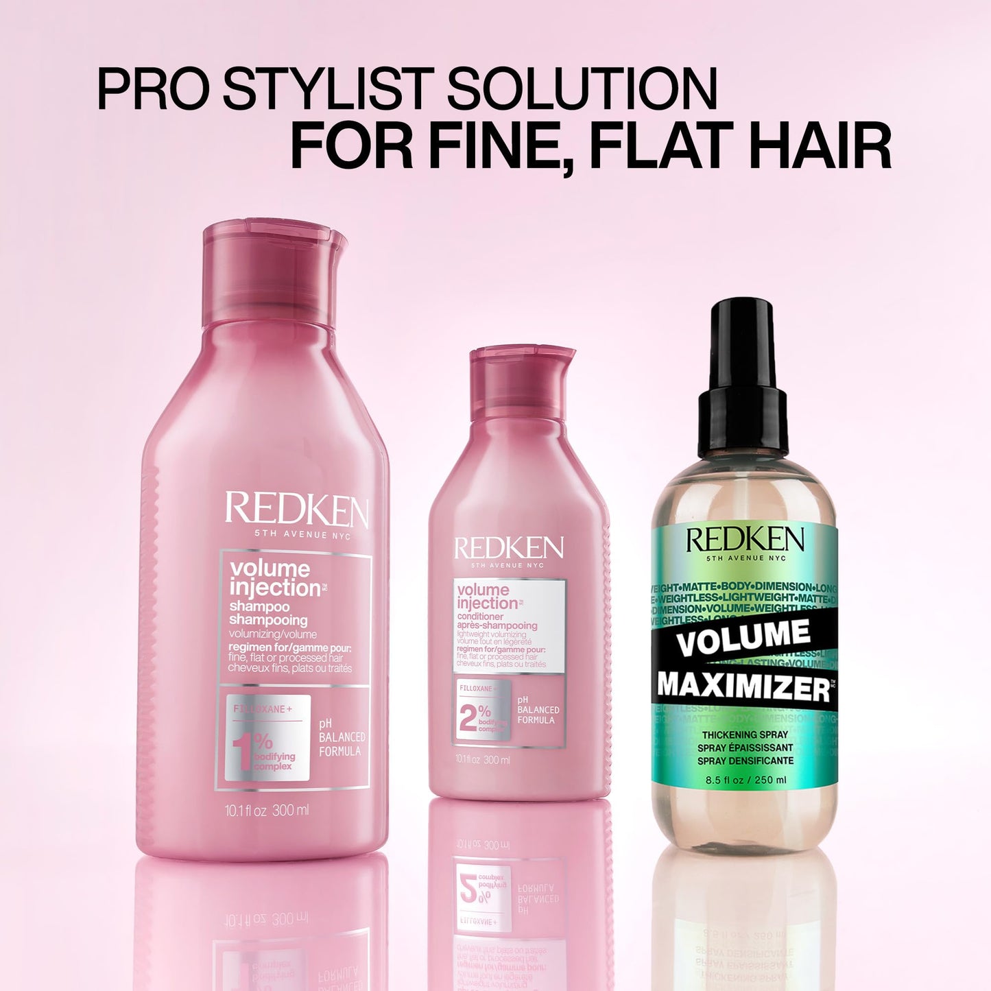 Redken Volume Injection Shampoo | Lightweight Volumizing Shampoo for Fine, Flat Hair | Adds Lift, Fullness & Body | Soft, Shiny Finish | Paraben-Free
