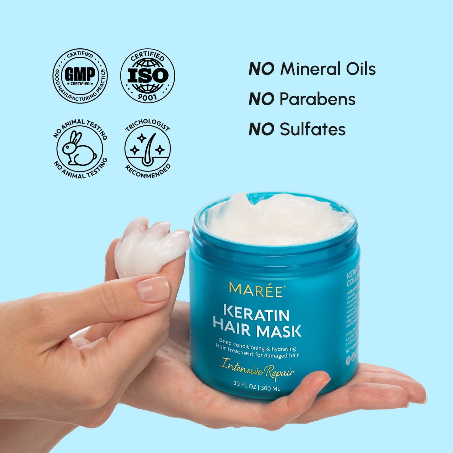 MAREE Deep Conditioning Hair Mask for Damaged, Dry, Curly Hair – Keratin Repair, Hydrating, Growth & Color Refresh Treatment