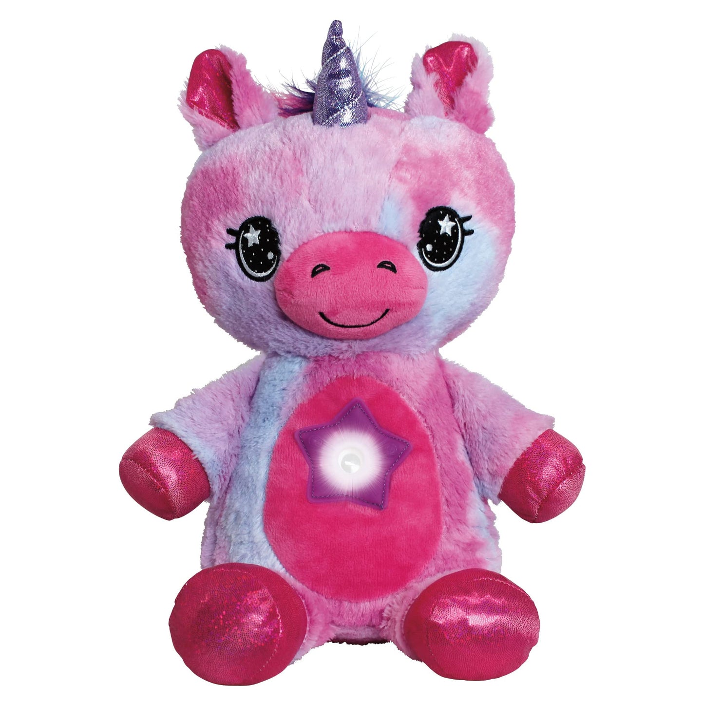 Ontel Star Belly Dream Lites Unicorn – Plush Night Light, Glowing Stars & Shapes in 6 Colors, Pink & Purple Stuffed Animal