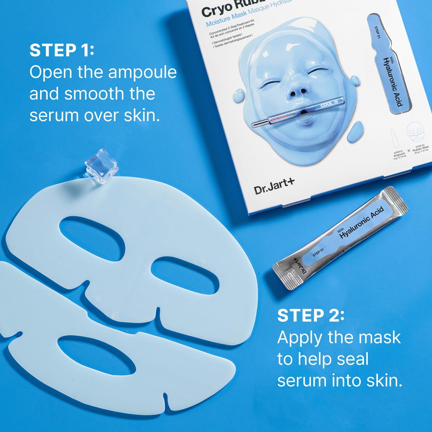 Dr.Jart+ Cryo Rubber Korean Face Mask with Moisturizing Hyaluronic Acid | Korean Skin Care | Travel Size, 1 Pack
