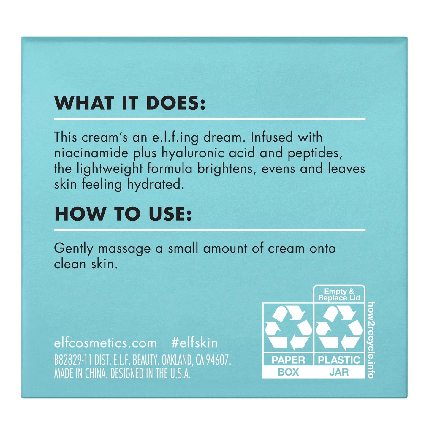 e.l.f. SKIN Holy Hydration! Face Cream, Moisturizer For Nourishing & Plumping Skin, Infused With Hyaluronic Acid, Vegan & Cruelty-Free, 1.7 Oz